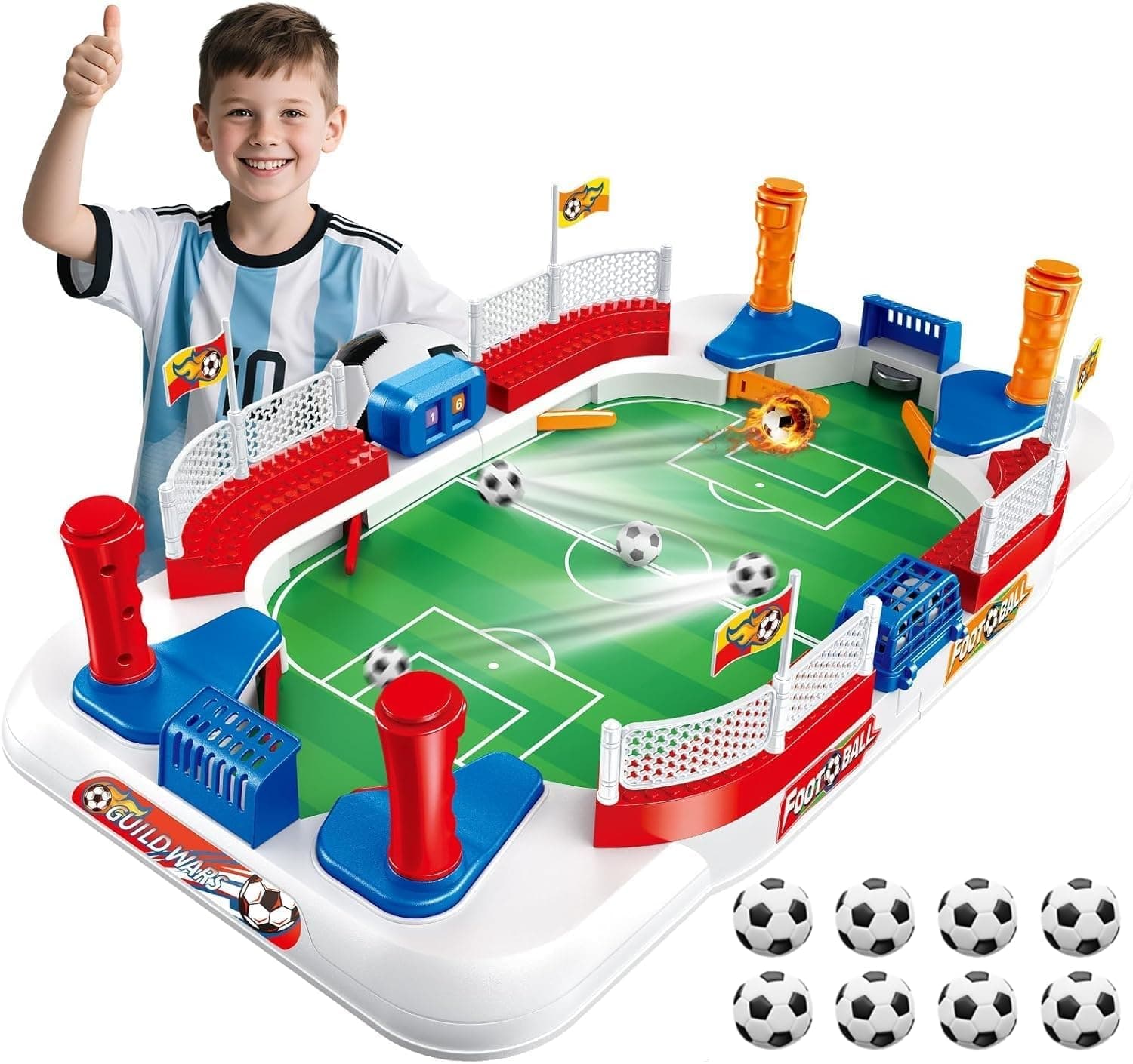 Futbolines para Niños Regalo Niño 4 5 6 7 8 Años Juguete Juego Mesa | Mini Futbolin Como Juguetes Niño Ideal Para Regalo De Cumpleaños Y Navidad, Juego De Mesa Interior Para Familia Y Amigos