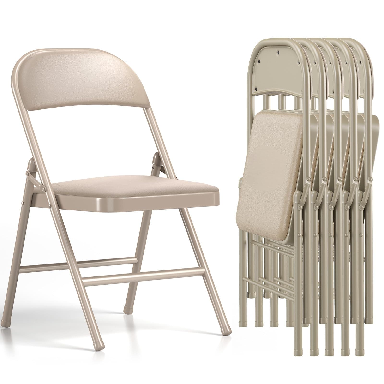 Asdsed Juego de 6 sillas Plegables Acolchadas con Capacidad de Carga de hasta 158 kg, Silla Plegable con Marco de Acero Fuerte para casa, Oficina, jardín, balcón, Fiesta, Interior y Exterior