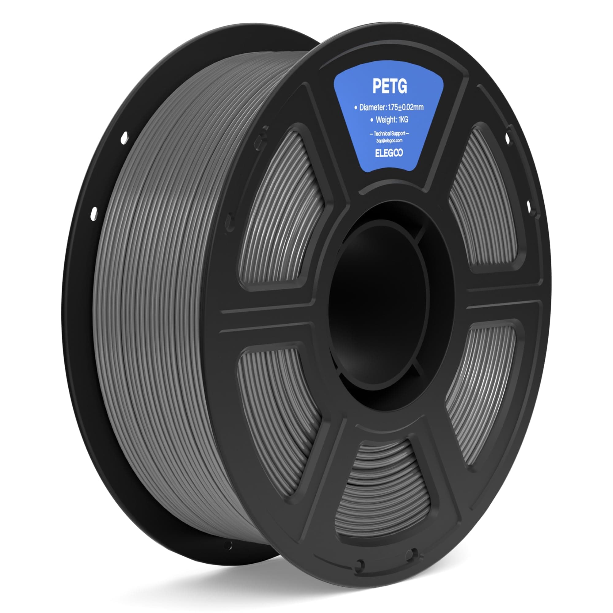 ELEGOO PETG Filamento 1,75 mm Grigio Siderale 1KG, Filamento per Stampante 3D Precisione Dimensionale +/- 0,02 mm, Bobina da 1kg Compatibile con la Maggior Parte delle Stampanti 3D FDM