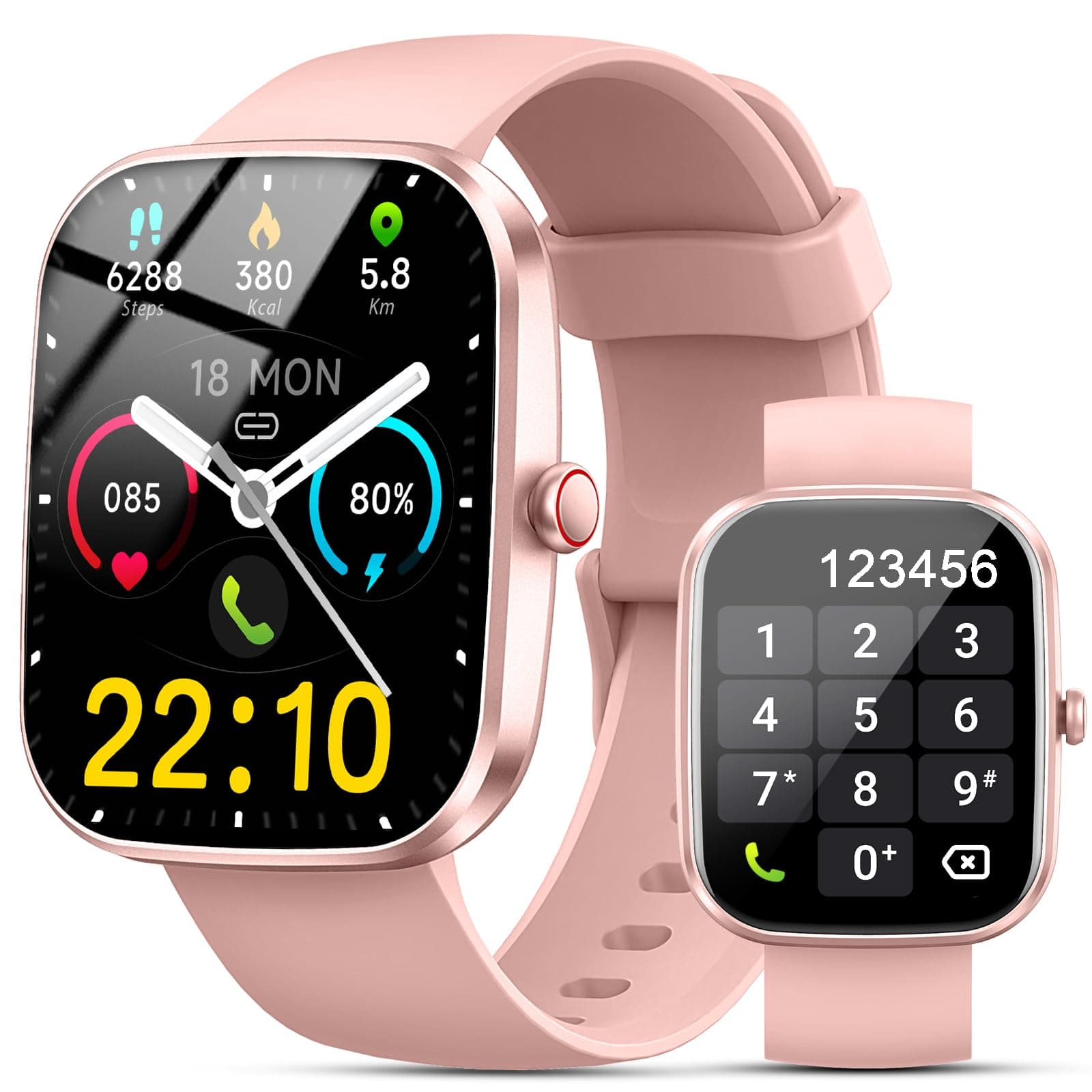 2026 Reloj Inteligente Hombre Mujer, 1.96" Smartwatch con Llamadas Bluetooth y Whatsapp Notificación, Pulsómetro, IP68 Pulsera Actividad con 100+ Modos Deportivos, Monitor de Sueño para Android iOS