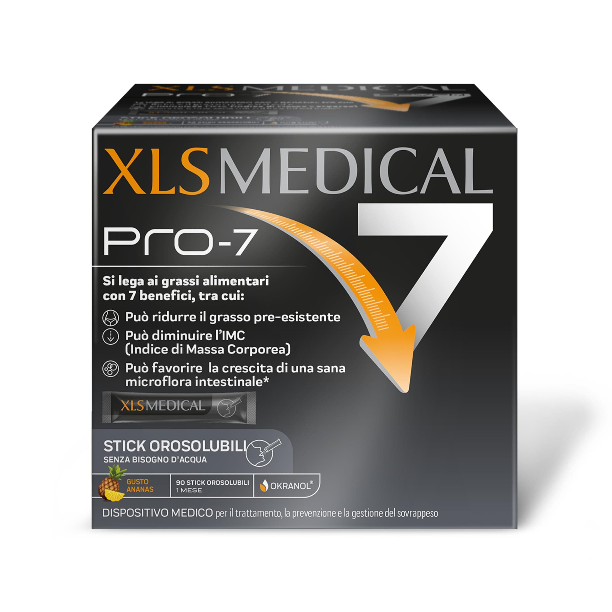 XLS Medical Pro-7 Dispositivo Medico per la Perdita di Peso, Confezione da 90 Stick Orosolubili