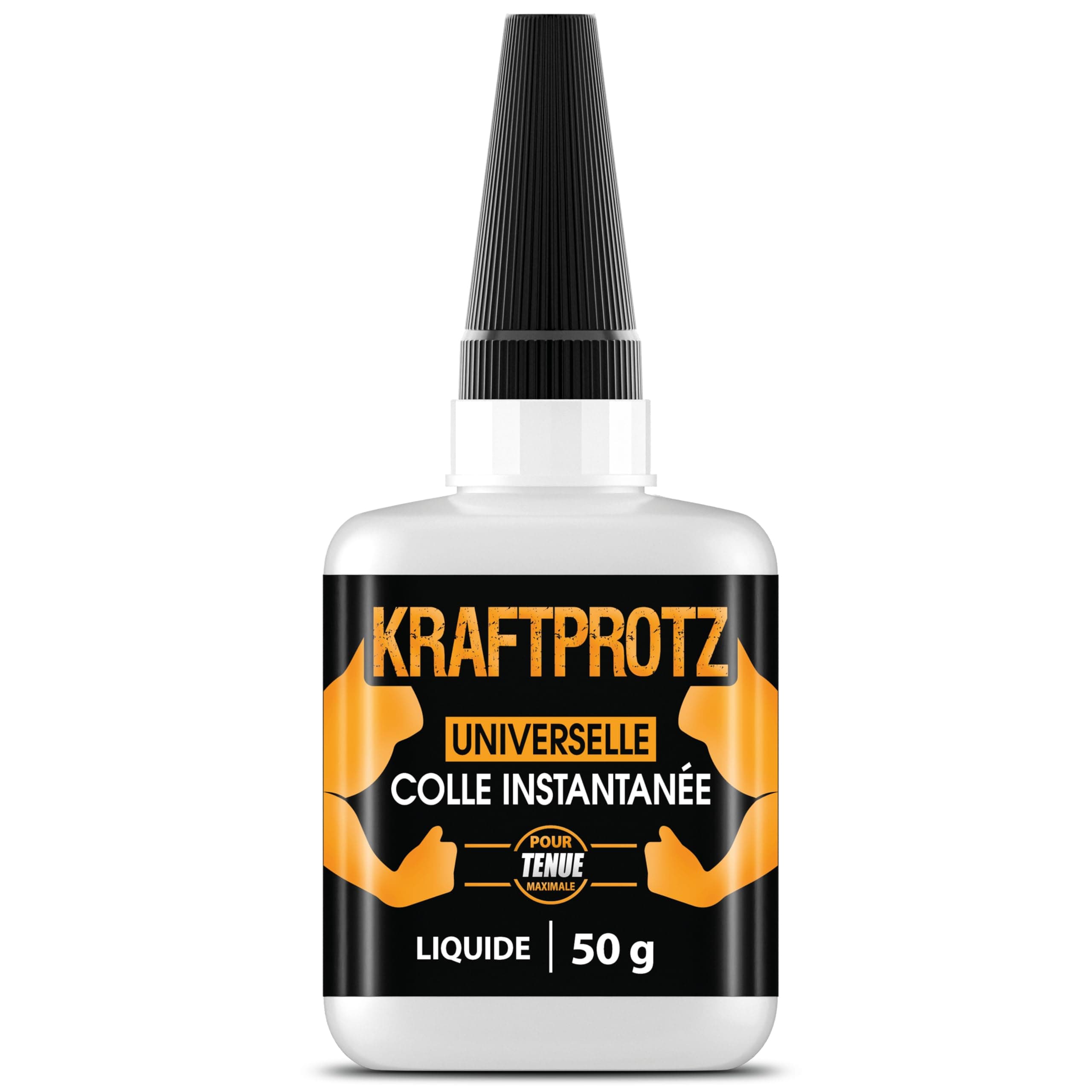 Colle forte extra fluide 50 g – Colle Universelle Plastique, Métal, Verre, Bois – Super Glue Extra Forte, Sans Coulure – Résistante à l'Eau, Chaleur & Vibrations – KRAFTPROTZ