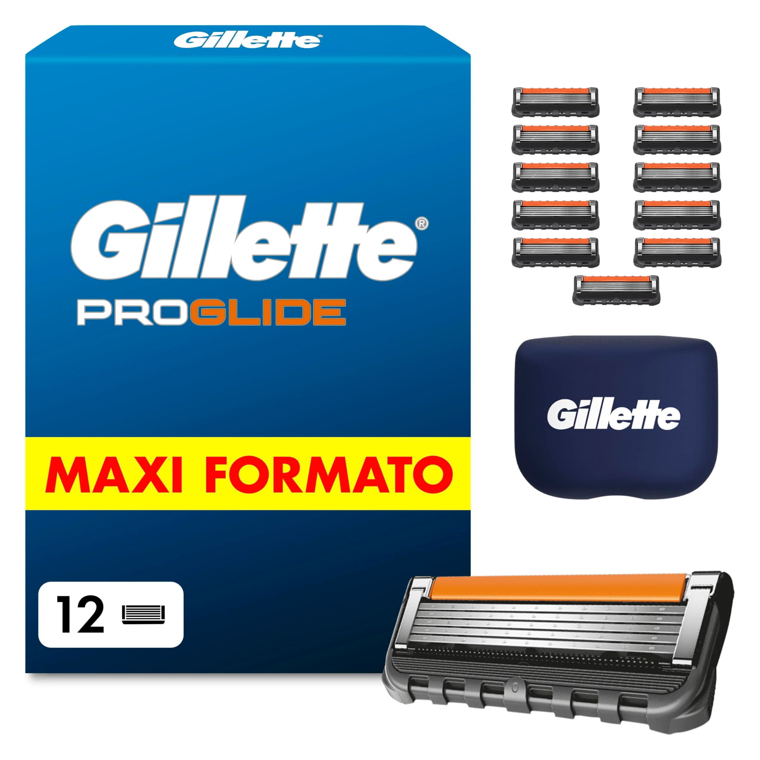 Gillette Proglide 12 Lametta Gillette Proglide Di Ricambio Per Rasoio Barba Manuale Con Doppia Lubrificazione E Lubrificazione EverGlide Una Profondità E Comfort Incredibili, Lama Barba Uomo
