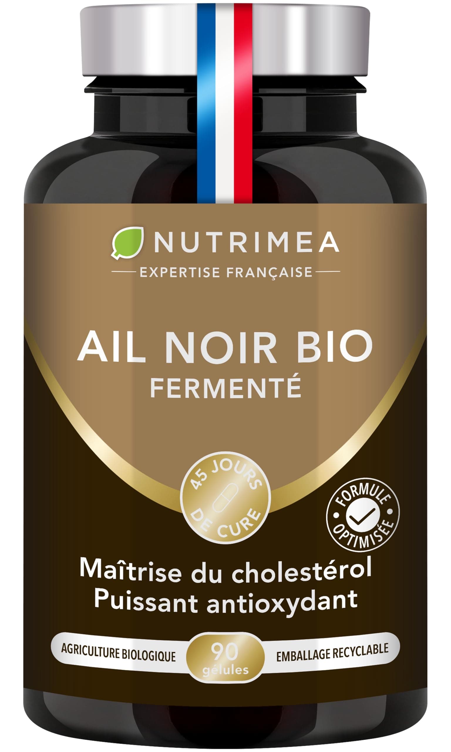 AIL NOIR – Fermenté BIO – 1000 mg – Extrait 4:1 Standardisé en S-allyl-cystéine - Soutient la Circulation Sanguine, Antioxydant Naturel - 90 Gélules Vegan - Nutrimea - Fabriqué en France