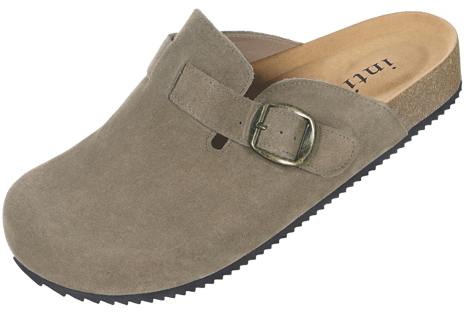 Intini Mules et Sabots Homme Femme Chaussons Pantoufles avec Cuir Fermé Semelles Chaussures de Jardin Confortable d'Intérieur Extérieur 36-48
