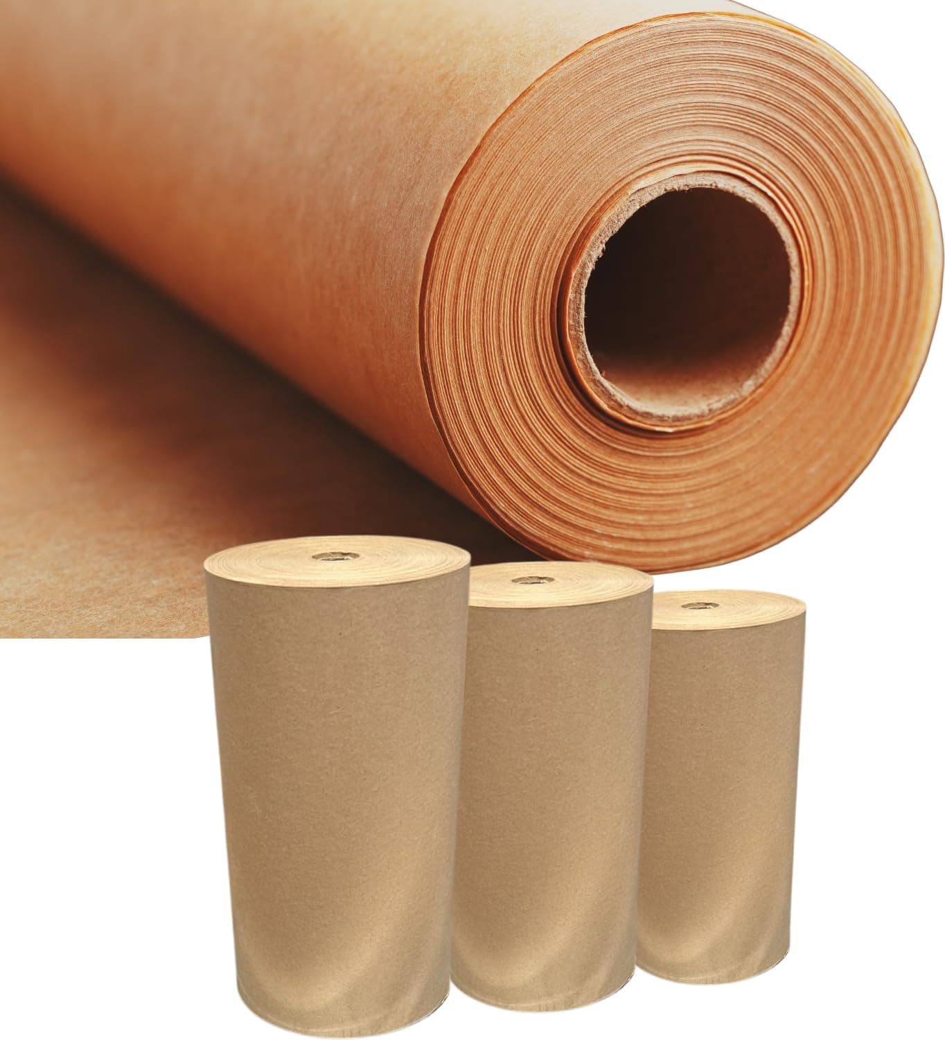Rollo de Papel Kraft Natural Marrón. Tamaños 100-300 mts largo en 30, 60, 90 o 105 cm. (90 cm x 100 Metros)