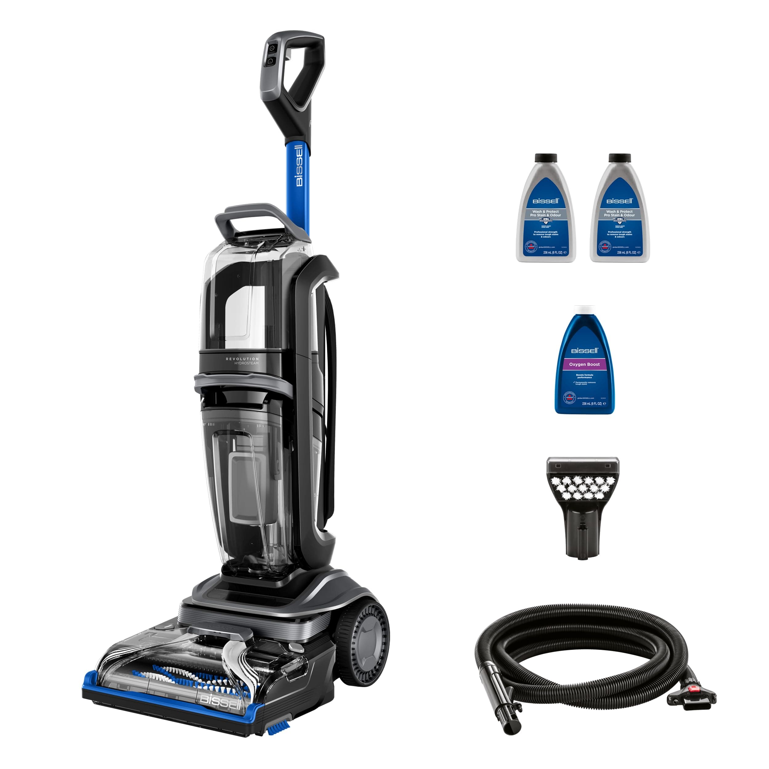 BISSELL Revolution HydroSteam Aspiradora de Agua Tapicería, Lava Aspiradora con Pantalla LED, Maquina Limpiar Tapicerías con Tecnología HydroSteam, Limpiador a Vapor, Potente Motor de 1300W, 3670N