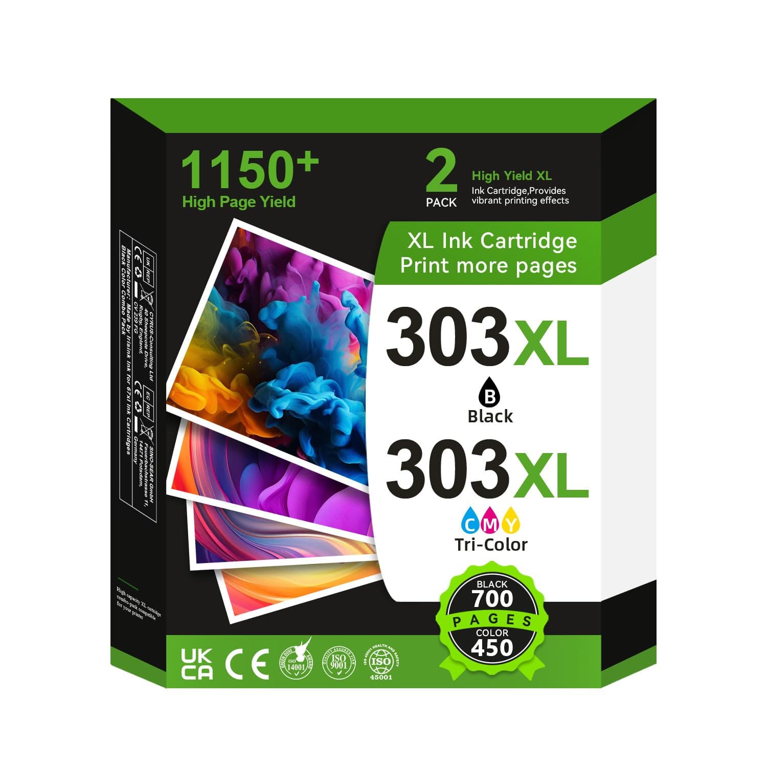 303 XL Cartouches d'impression Multipack,303 XL Cartouches Noir et Couleur Compatible pour Original Cartouche HP 303 pour Envy Photo 6232 6230 6220 6220 6234 7100 7120 7155 7130 7134 7830 7800 7900