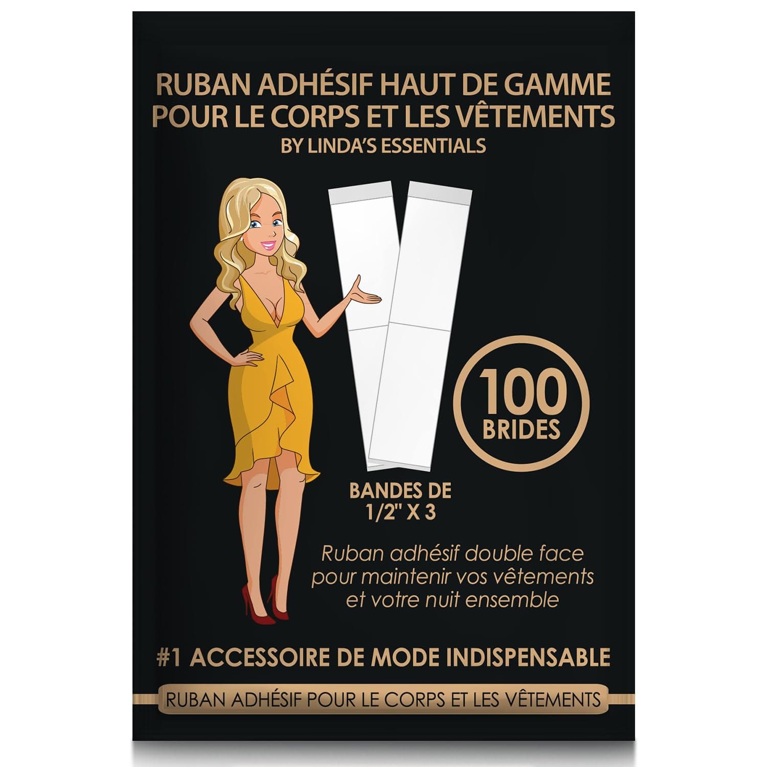 Linda's Essentials Adhésif Double Face Peau Pour Body Tape Et Scotch Vetement Peau (100 pièces) - Fashion Tape et vetement peau et scotch peau vetement