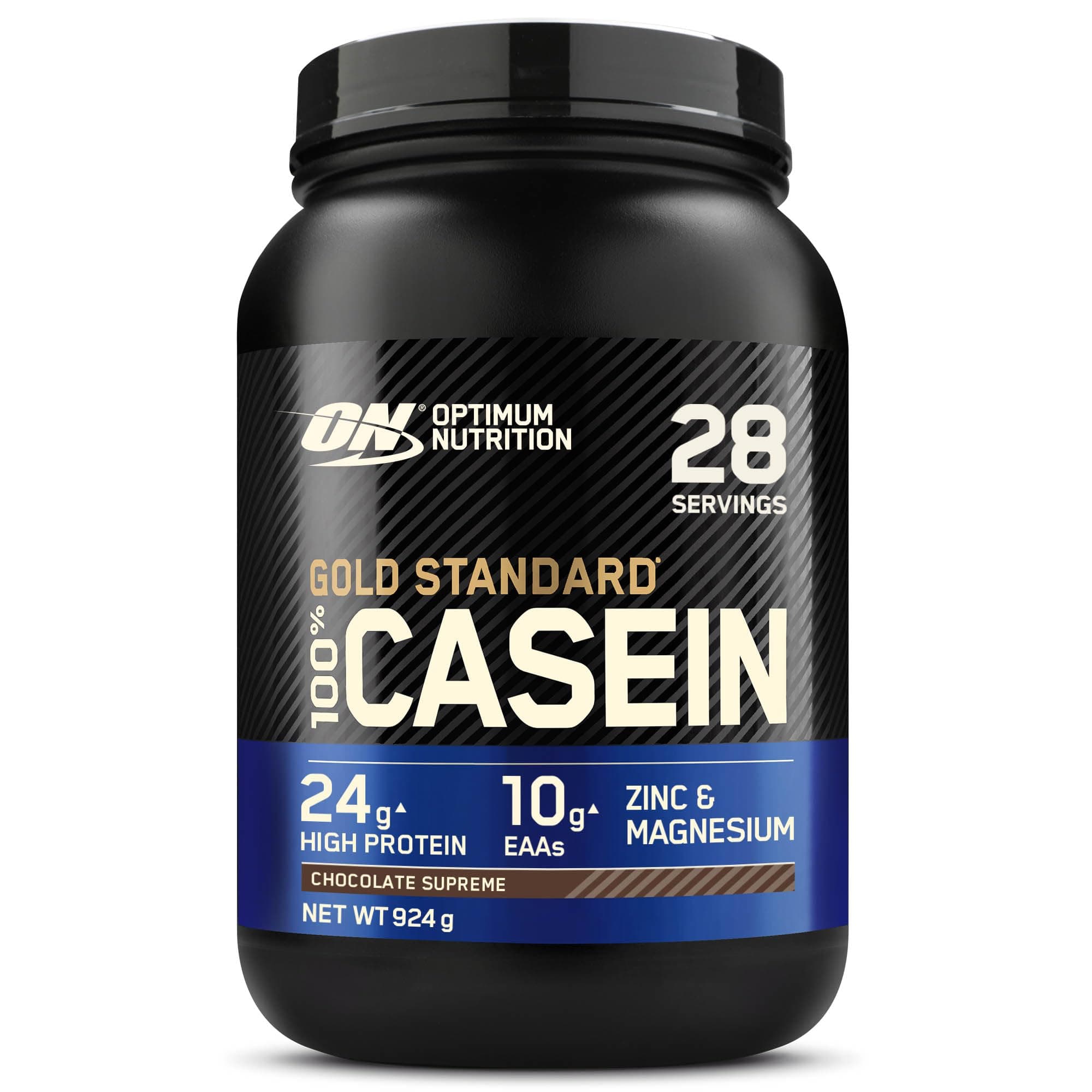 Optimum Nutrition Gold Standard 100% Proteína de Caseína en Polvo, Sabor Chocolate Supremo, 924g, 24 Servicios