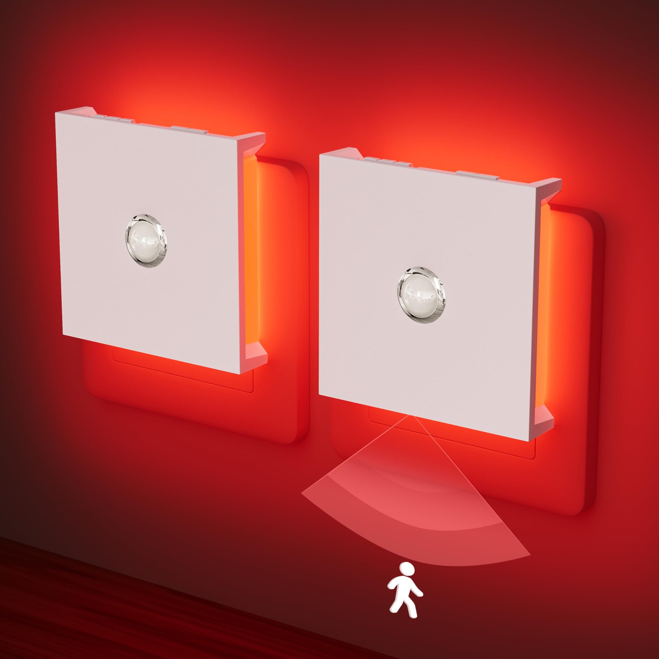 Feliigo Luz Nocturna con Sensor de Movimiento, 2 Piezas Luz Nocturna Infantil Enchufe Regulable con 3 Modos, Brillo Ajustables para Habitación de Niños, Baño, Pasillo, Cocina, Escaleras