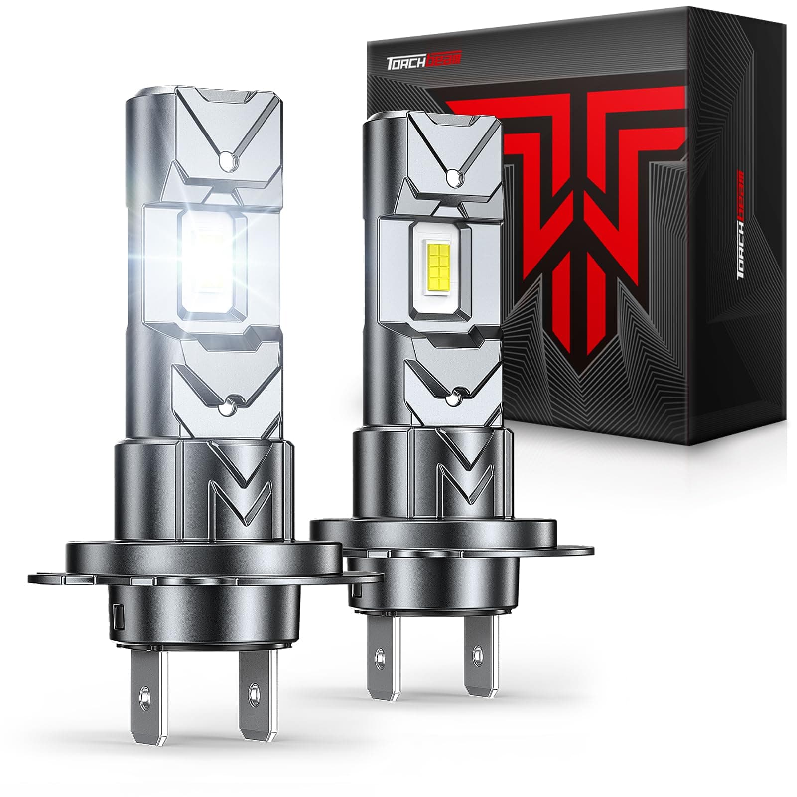 Torchbeam Bombillas H7 LED, 34000LM Lúmenes Reales 6500K Luz Blanca Fría, Reemplazo 1:1 Mini para Halógena, Compatible con CANBUS Sin Error, Plug and Play, Paquete de 2