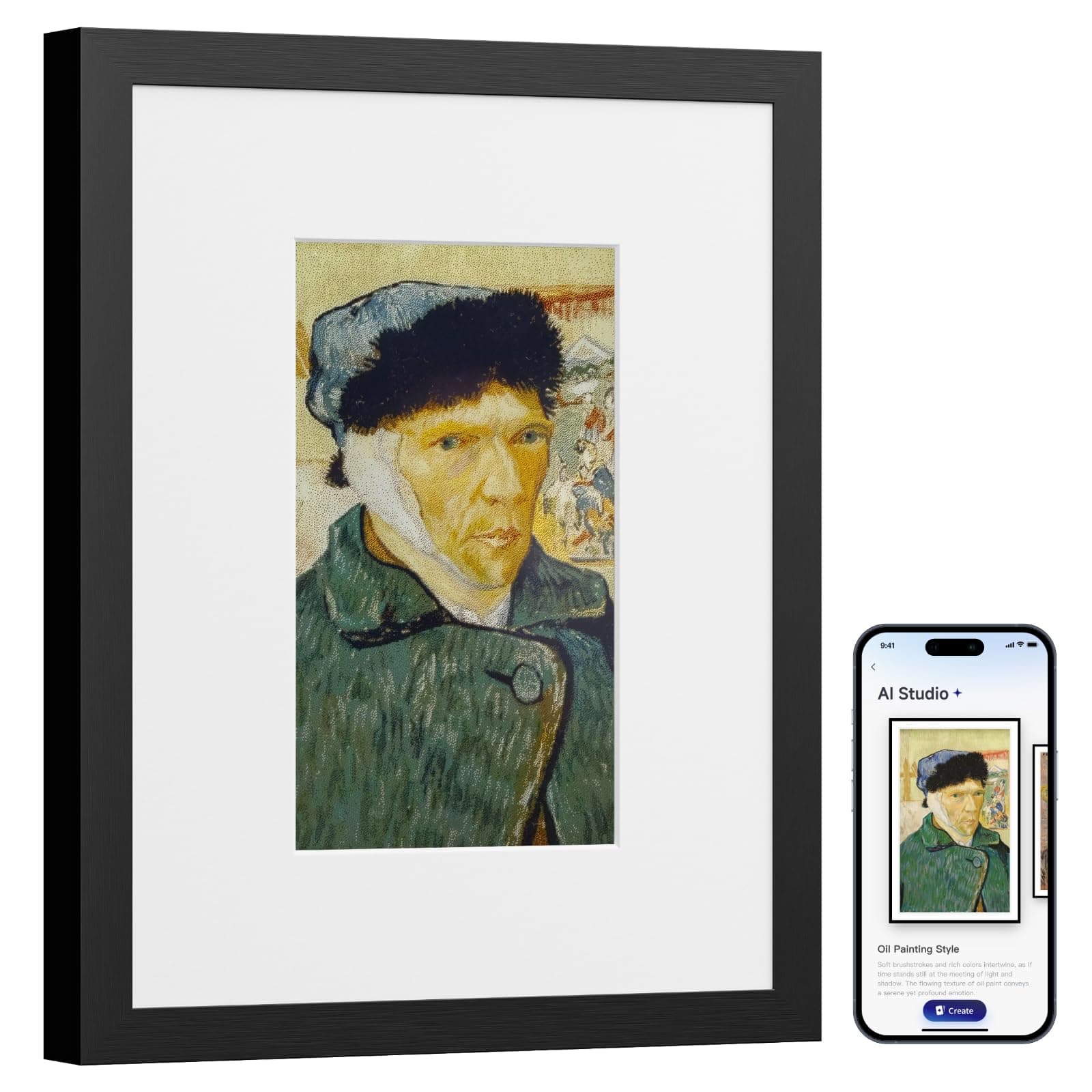 SwitchBot KI Art Frame 7.3'', Cornice Digitale Senza Cavi, Display Elettronico-Ink, Da Tavolo O Da Parete, Cornice Digitale Wi-Fi, Compatibile Con Alexa