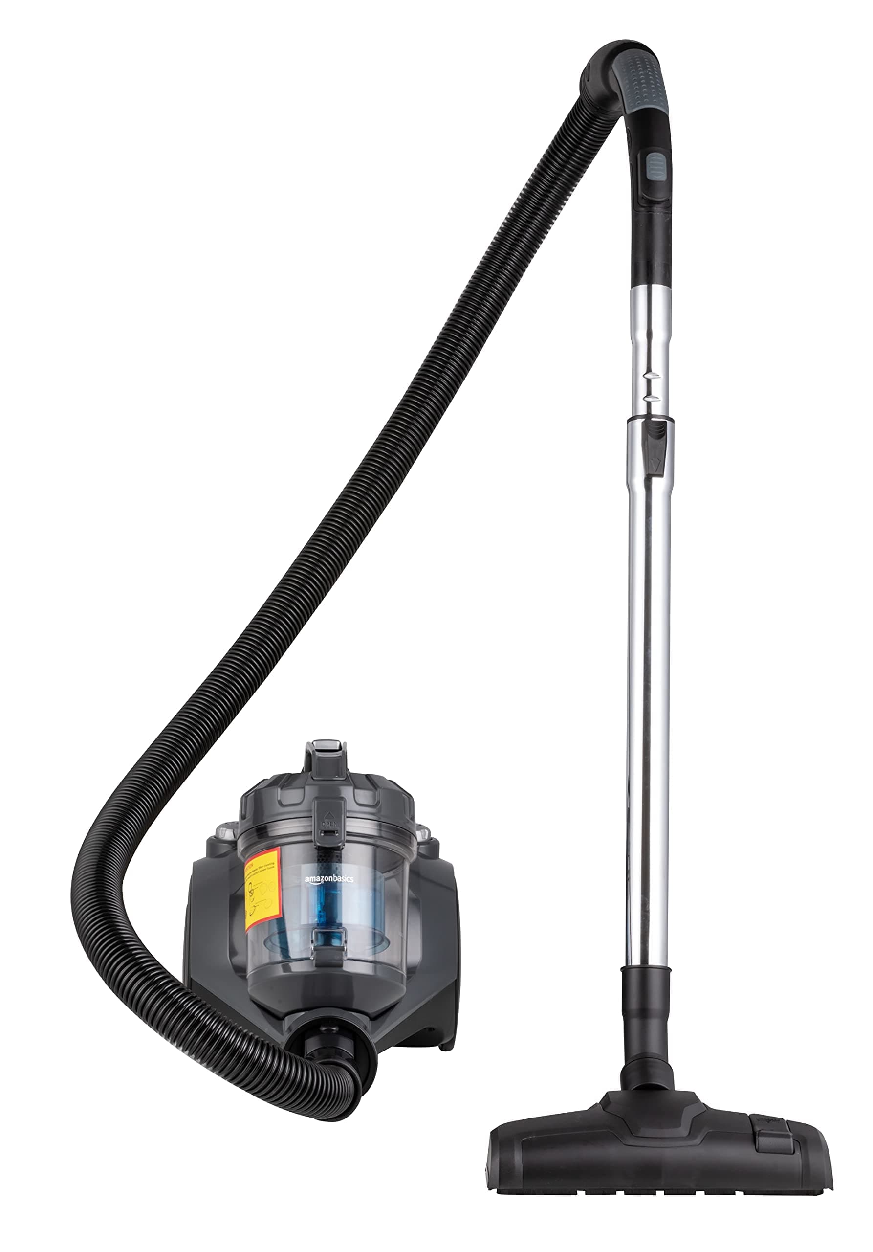 Amazon Basics 15KC-71EU4 Aspirateur sans Sac à Cylindre, Puissant pour Sols Durs et Tapis, Filtre Hepa, Compact et Léger, 700 W, 1,5 L, Noir/Bleu