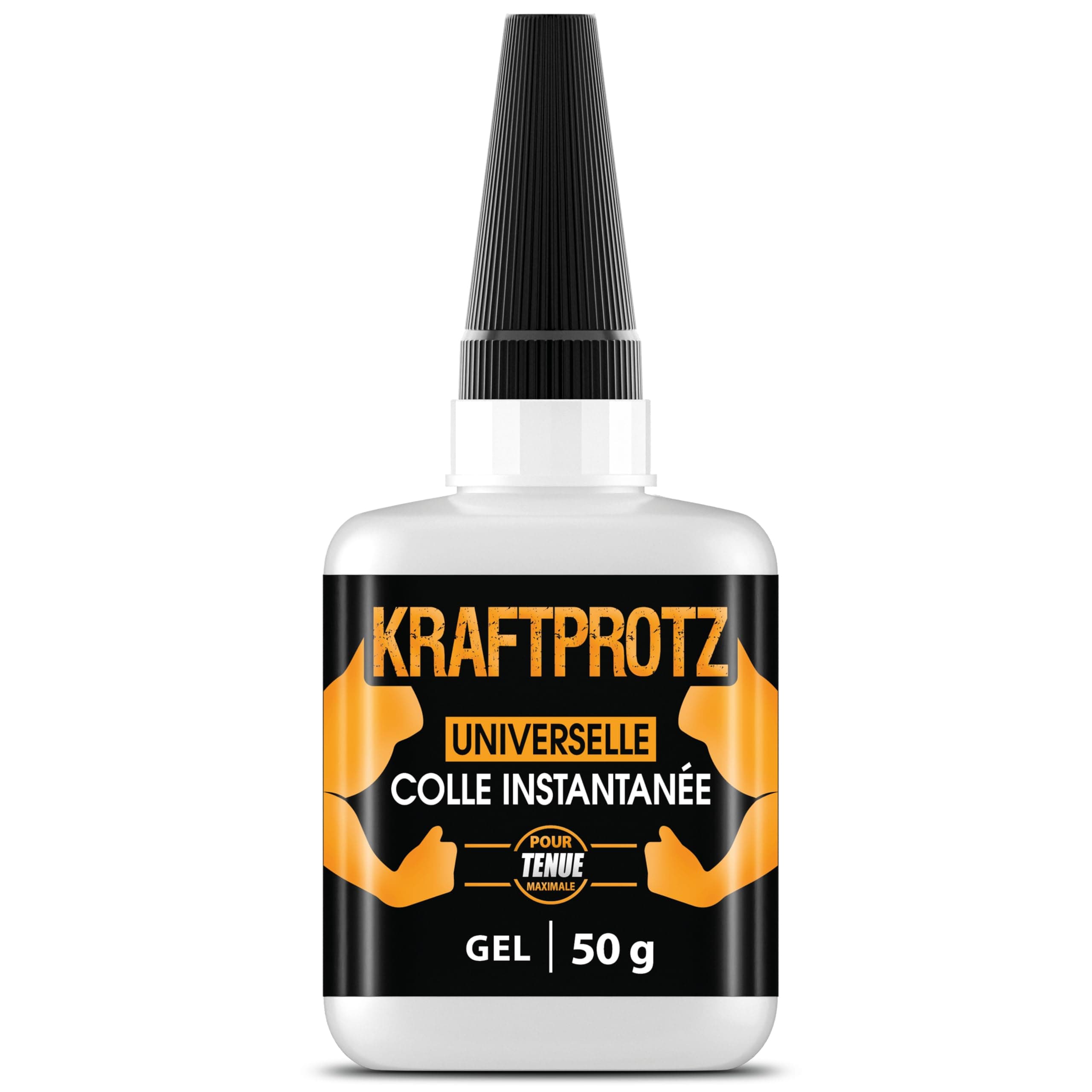 Colle Forte Gel 50 g – Colle Universelle Plastique, Métal, Verre, Bois – Super Glue Extra Forte, Sans Coulure – Résistante à l'Eau, Chaleur & Vibrations – KRAFTPROTZ