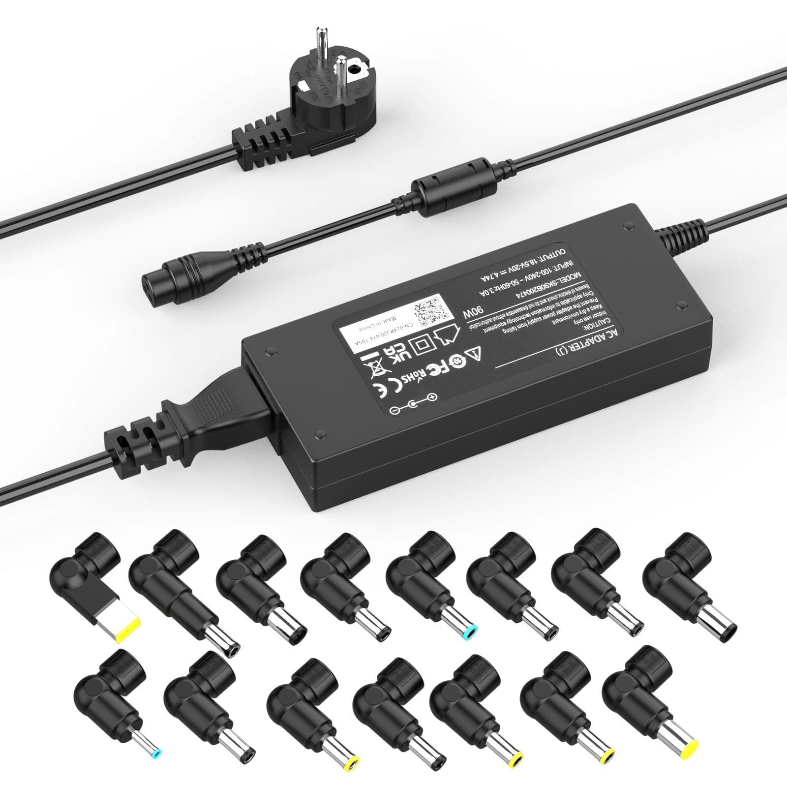 90W Universal Cargador Portátil Compatible con Lenovo ASUS DELL HP Acer IBM Toshiba Samsung Sony Fujitsu Gateway Notebook Ultrabook Chromebook Alimentación AC Adaptador Cord con 16 Puntas