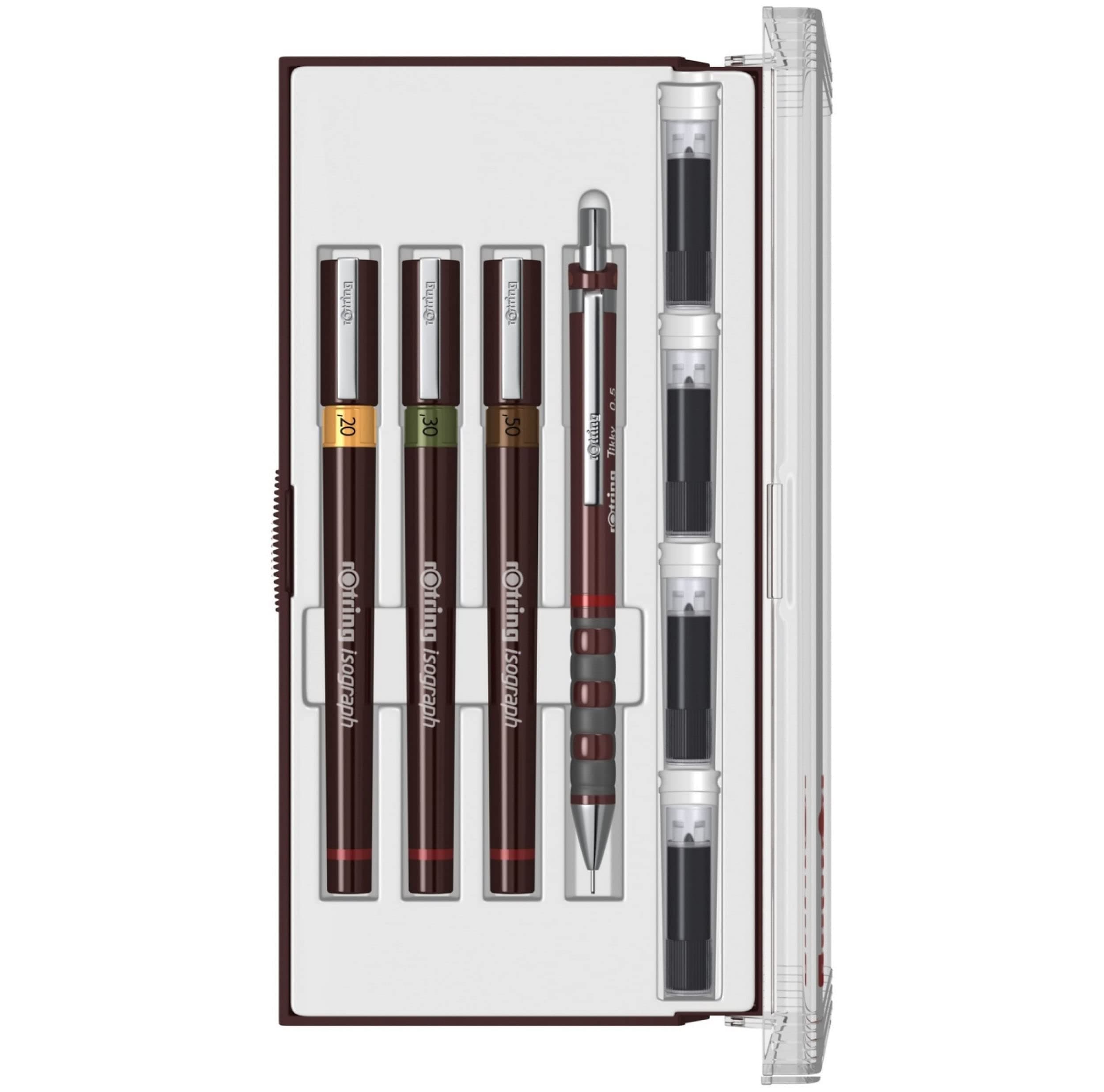 rOtring Set isografo con punta da 0,2 mm0,3 mm e 0,5 mm