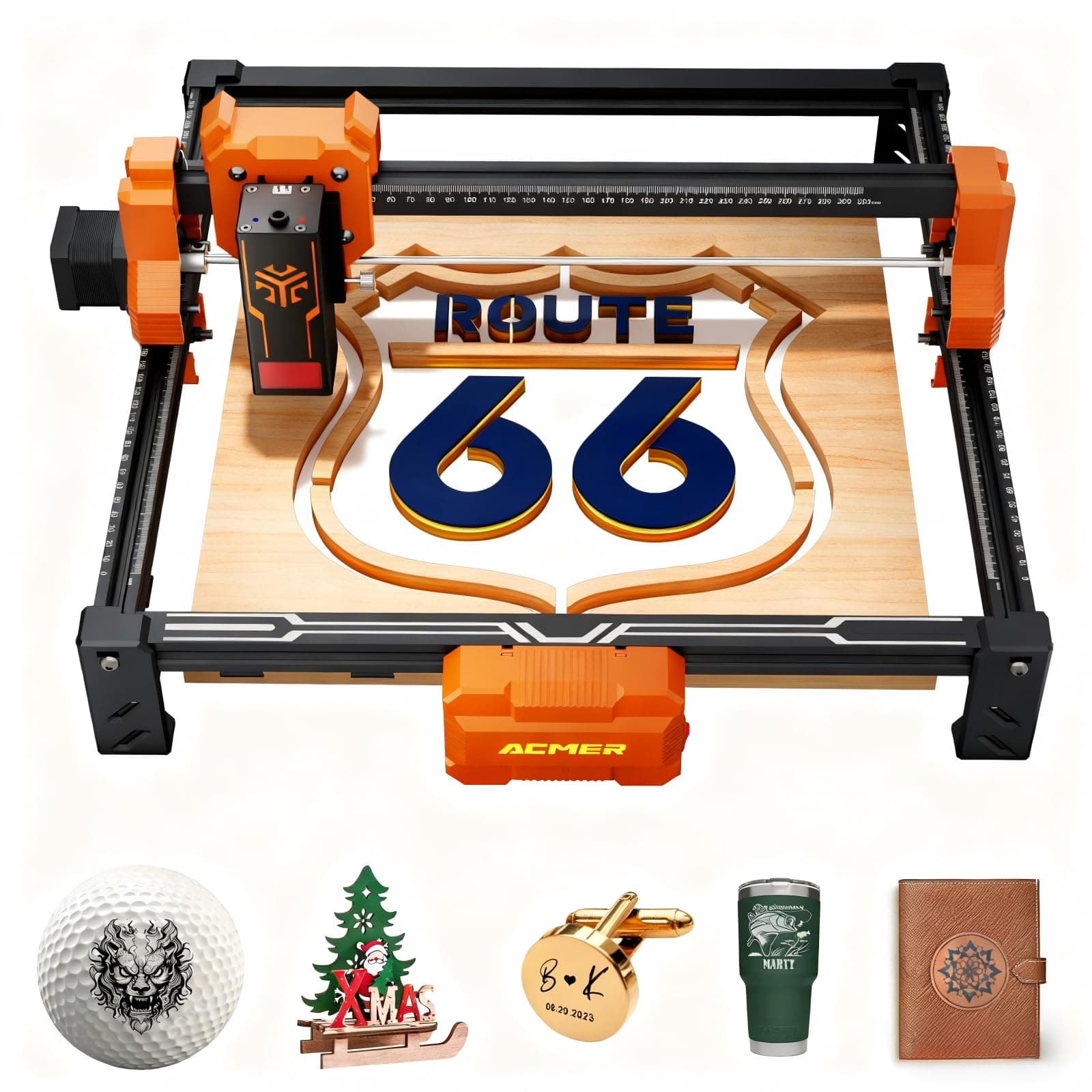 Cortadora láser ACMER S2 12 W, máquina de grabado láser de 72 W, graba y corta paneles de madera con un solo clic para generar ingresos, pequeñas empresas y proyectos de bricolaje, 300 x 300 mm