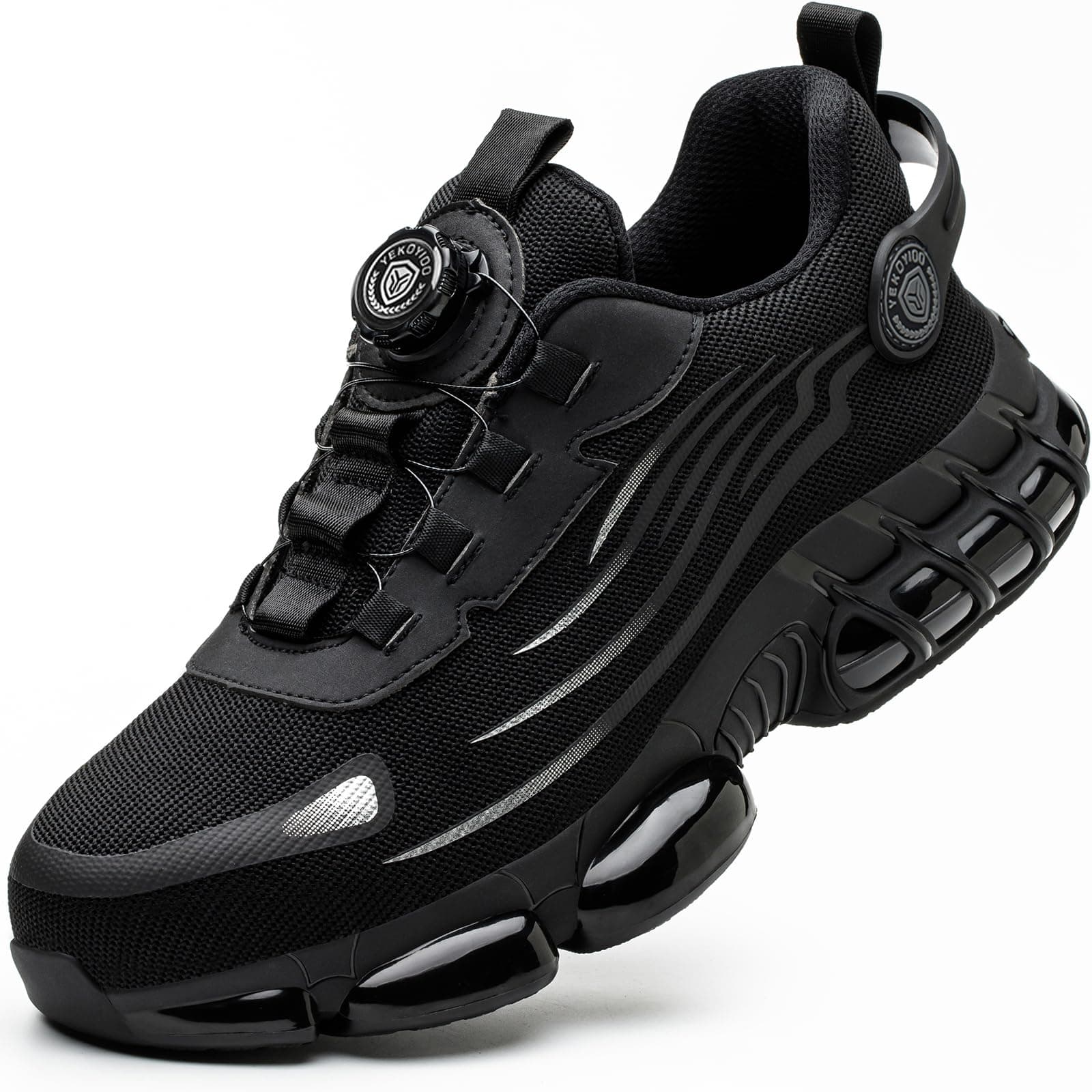 YEKOYIOO Chaussures de Sécurité Hommes Femmes Légère Basket de Securite Chaussures de Travail Embout Acier Confortable Antidérapante 38-46 EU