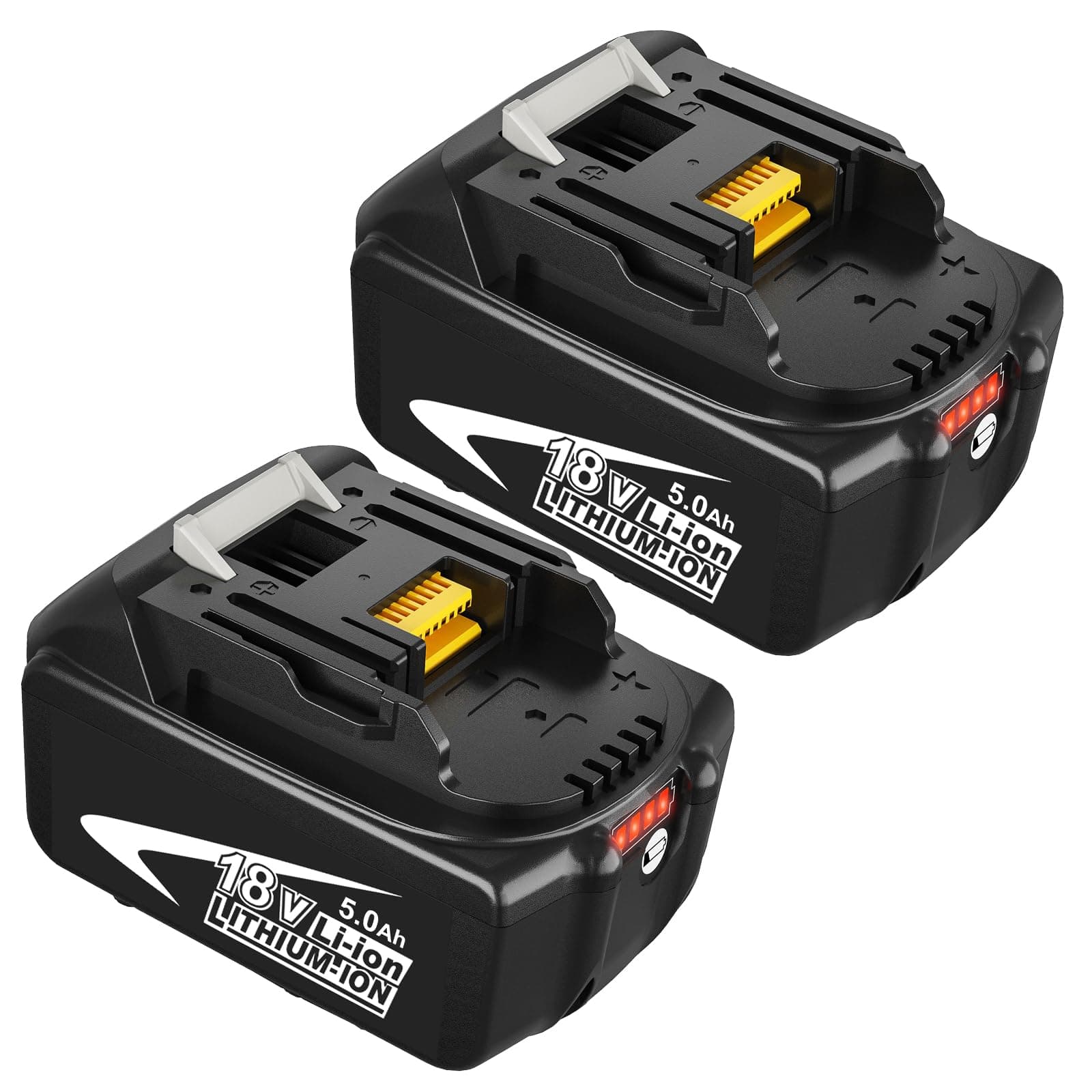 2X Rechange pour Maki-ta Batterie 18V 5,0 Ah Remplacement BL1850B BL1850 BL1860B BL1860 BL1845B BL1845 BL1840B BL1840 BL1830B BL1830 pour Maki-ta Batterie avec Affichage LED Goodexo