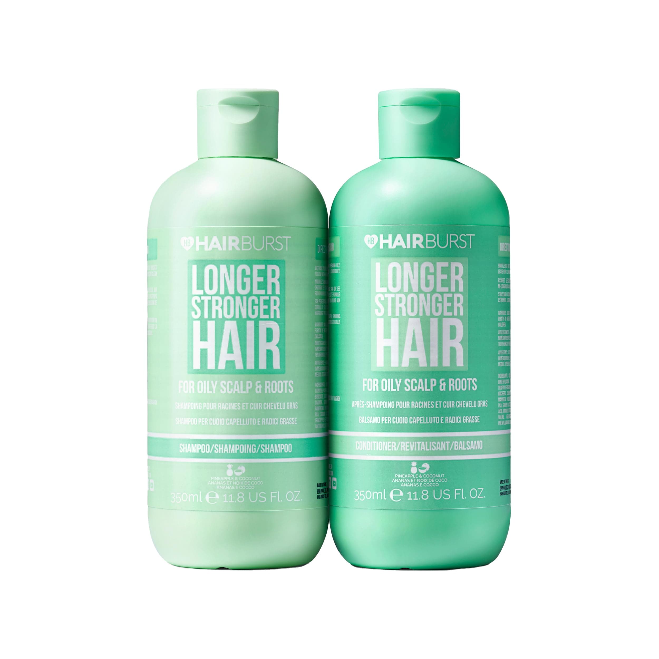 HAIR BURST Champú y Acondicionador para Cabello Graso — Limpieza Profunda, Aroma Tropical - Estimula Crecimiento, Reduce Pérdida - Sin SLS, Siliconas, Parabenos
