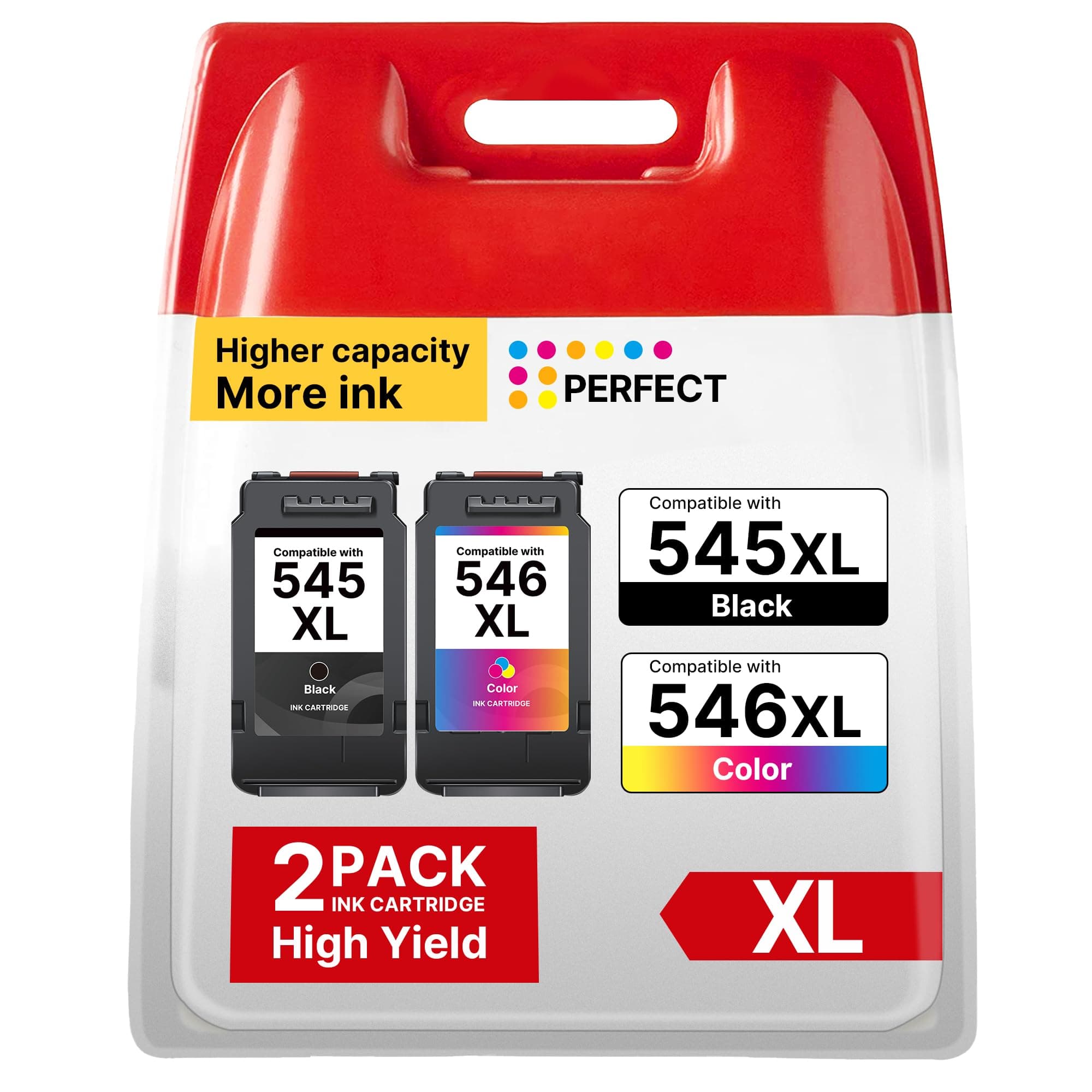 Cartouche 545 546 XL Replacment pour Cartouche Canon 545-546 pour TS3350 | pour Encre Canon 545 546 PG-545XL CL-546XL pour Canon Pixma TS3150 TS3151 MG2550S MX495 TS3450 TR4550 TS3150 (Noir Couleur)