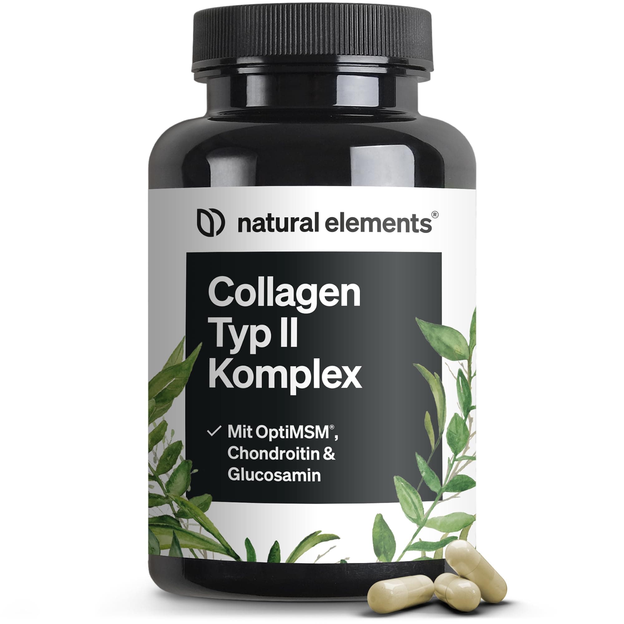 natural elements Kollagen Typ 2 Komplex – für Knochen, Gelenke & Knorpel – UC-II natürliches Collagen & OptiMSM – in Deutschland entwickelt & laborgeprüft