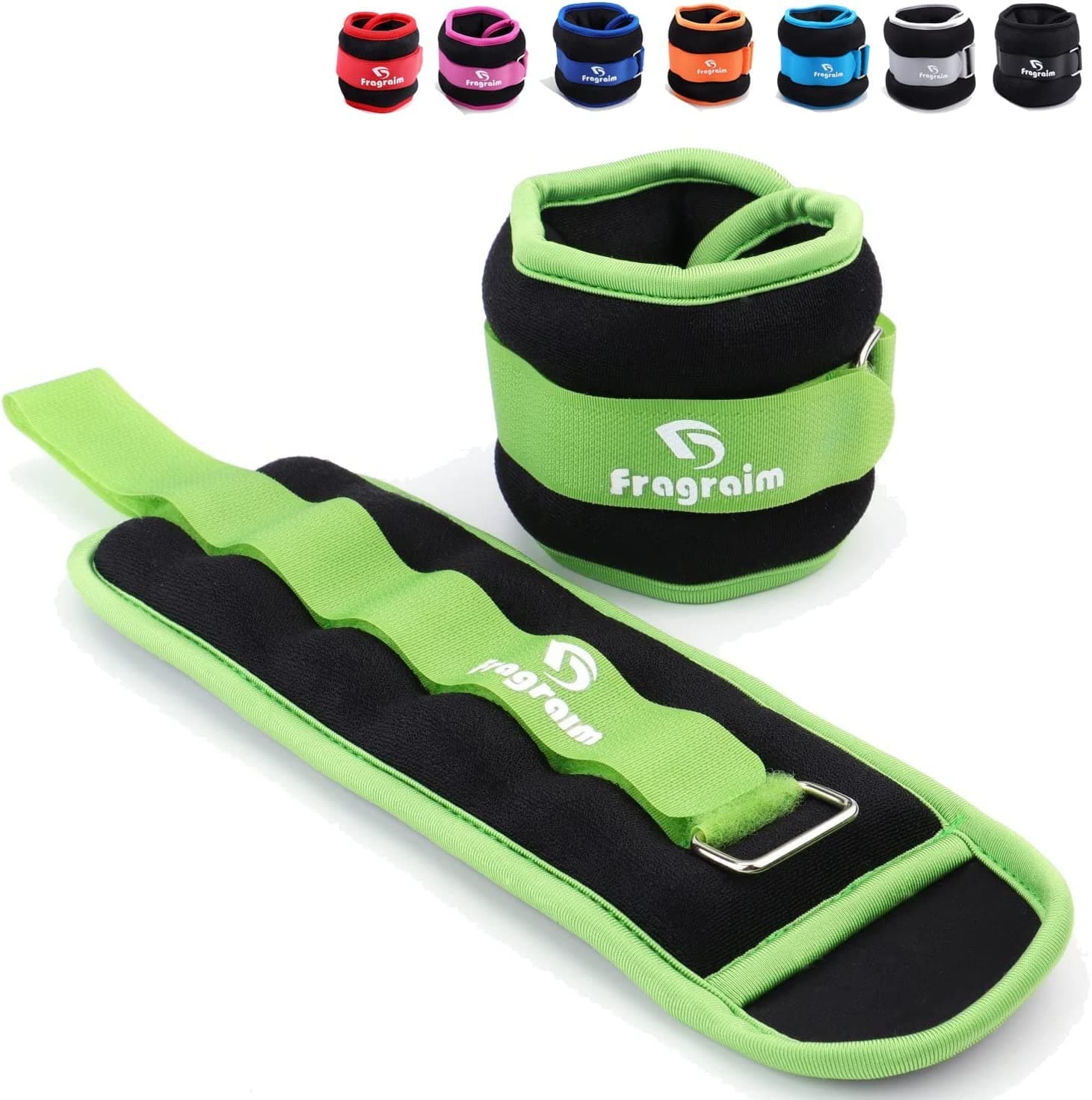 Fragraim Pesas para Tobillos, 1/2/3/4/5/6/10KG 1 Par de Pesas para Entrenamiento de Fuerza de Muñeca/Pierna/Brazo con Correa Ajustable para Correr, Gimnasia, Aeróbic, Fisioterapia