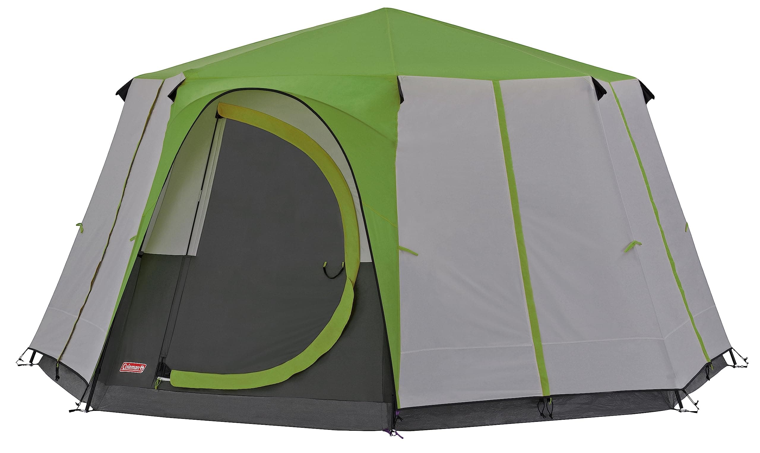 Coleman Tente Octagon Festival 6 à 8 Places, Grande Dôme Avec Pleine Hauteur de Tête, 100% Imperméable, Camping Familiale Avec Tapis de Sol Cousu