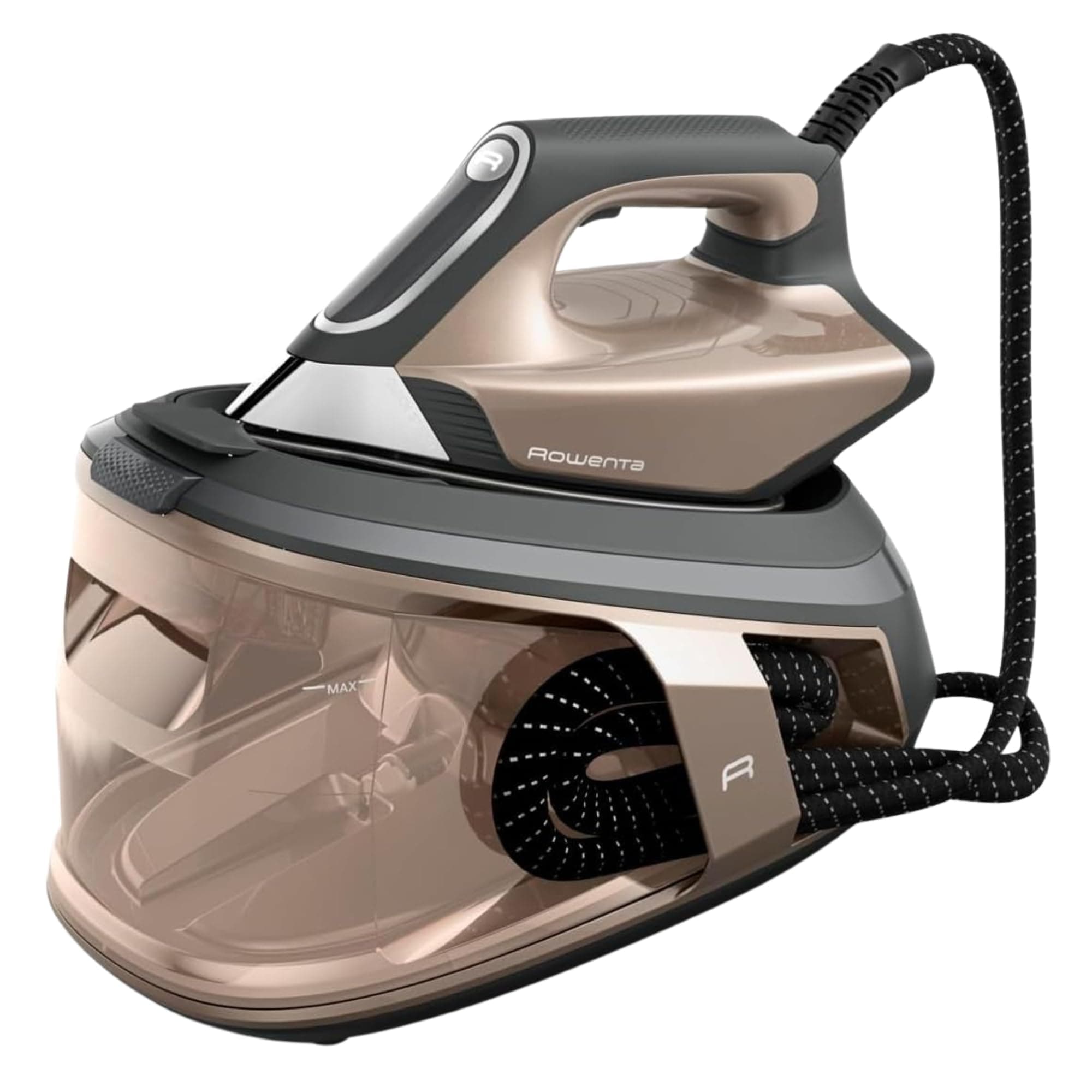 Rowenta Force Pro 500, Centro de planchado, 7,5 Bares, Golpe de vapor de 550 g/minuto, Tecnología Quicksteam, Ahorra energía, 2 modos Eco y Max, Marrón y Negro, VR9033F0