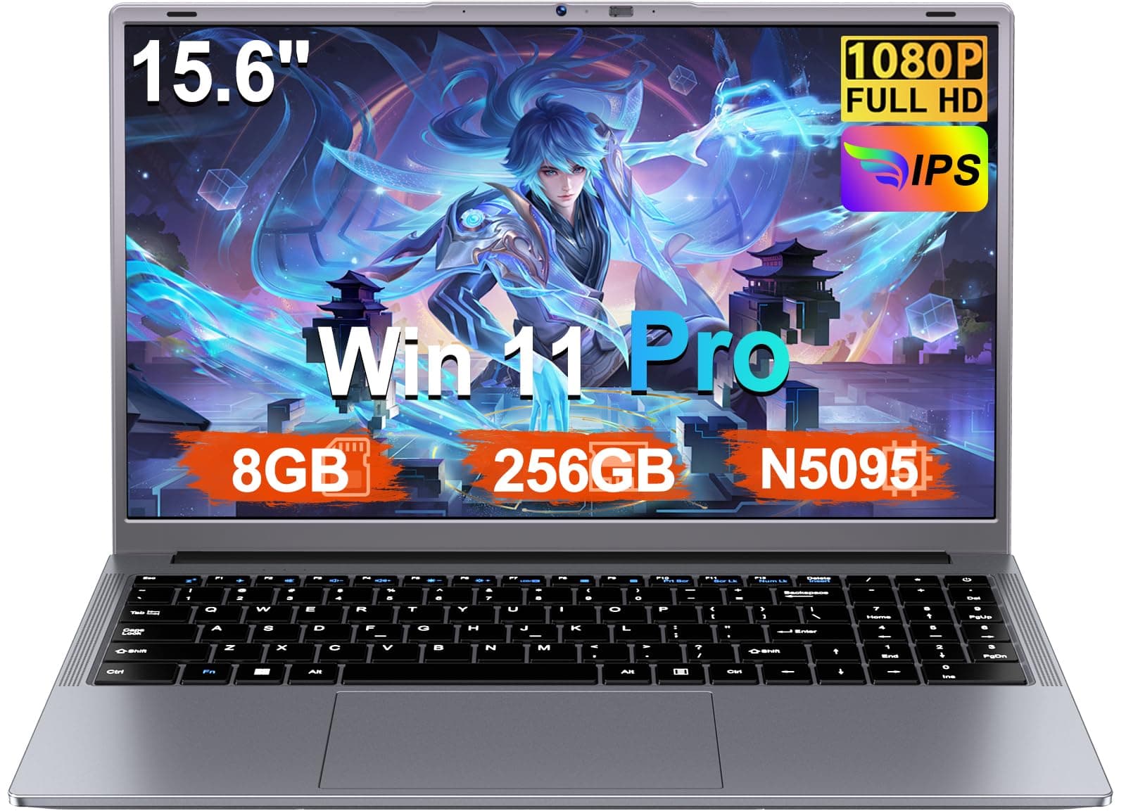 Ordenador Portátil 15,6 Pulgadas Celeron N5095 2,9 GHz Win11 Pro 8GB 256GB SSD Expansión 1TB 5G WiFi 1920x1080 FHD BT4.2 HDMl USB 3.0 Portatil con Ratón Inalámbrico y Teclado Español Membrana - Gris-A | Expansión 1TB 5G WiFi FHD BT4.2 2,9 GHz HDMl USB 3.0 Portatil con Ratón Inalámbrico y Teclado Español Membrana - Gris