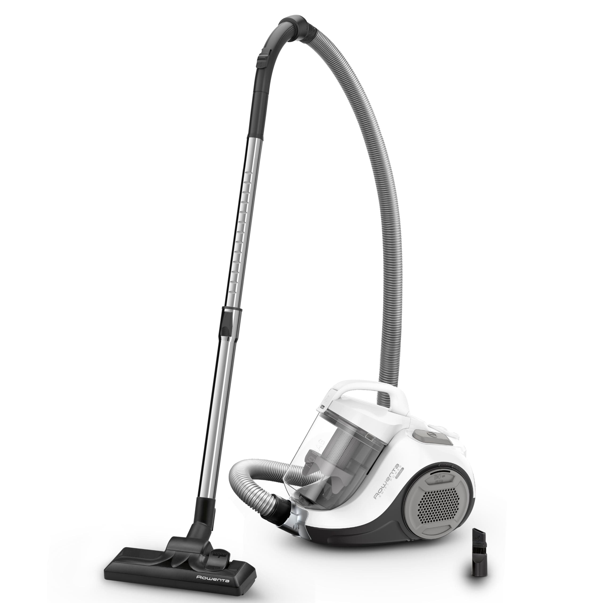 Rowenta Swift Power Cyclonic Classic – Aspiradora sin bolsa potente de 750W, tecnología ciclónica, cabezal alto rendimiento, 3 niveles filtración, 7,5m radio acción, posición parking, blanco