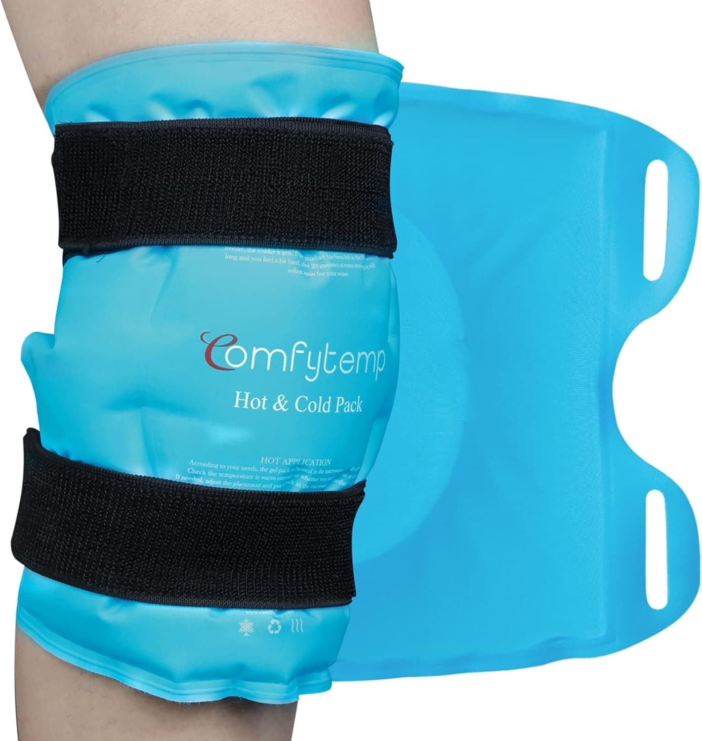 Comfytemp Tasca di Ghiaccio Ginocchio Riutilizzabile, Terapia Caldo e Freddo per Chirurgia Sostituzione del Ginocchio, Alleviare il Dolore, Gonfiore, Distorsioni, Lividi