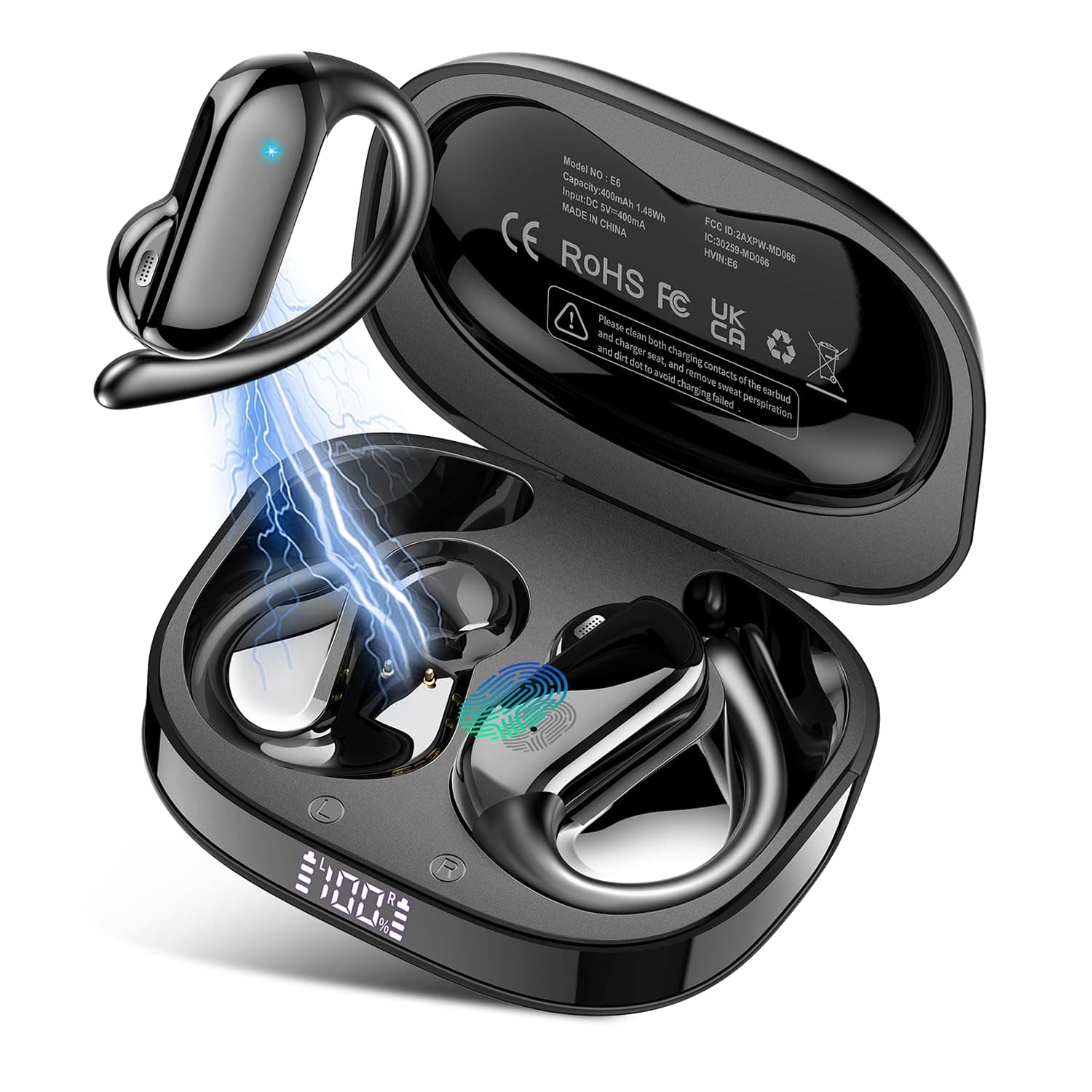 AI Cuffie Traduzione Simultanea, 3-in-1 Bluetooth 5.4 Cuffie Traduzione con 165 Lingue/8 Modalità, 42 Ore Open Ear Auricolari Bluetooth con APP e Codice Autorizz Permanente per Viaggi/Affari/Studio