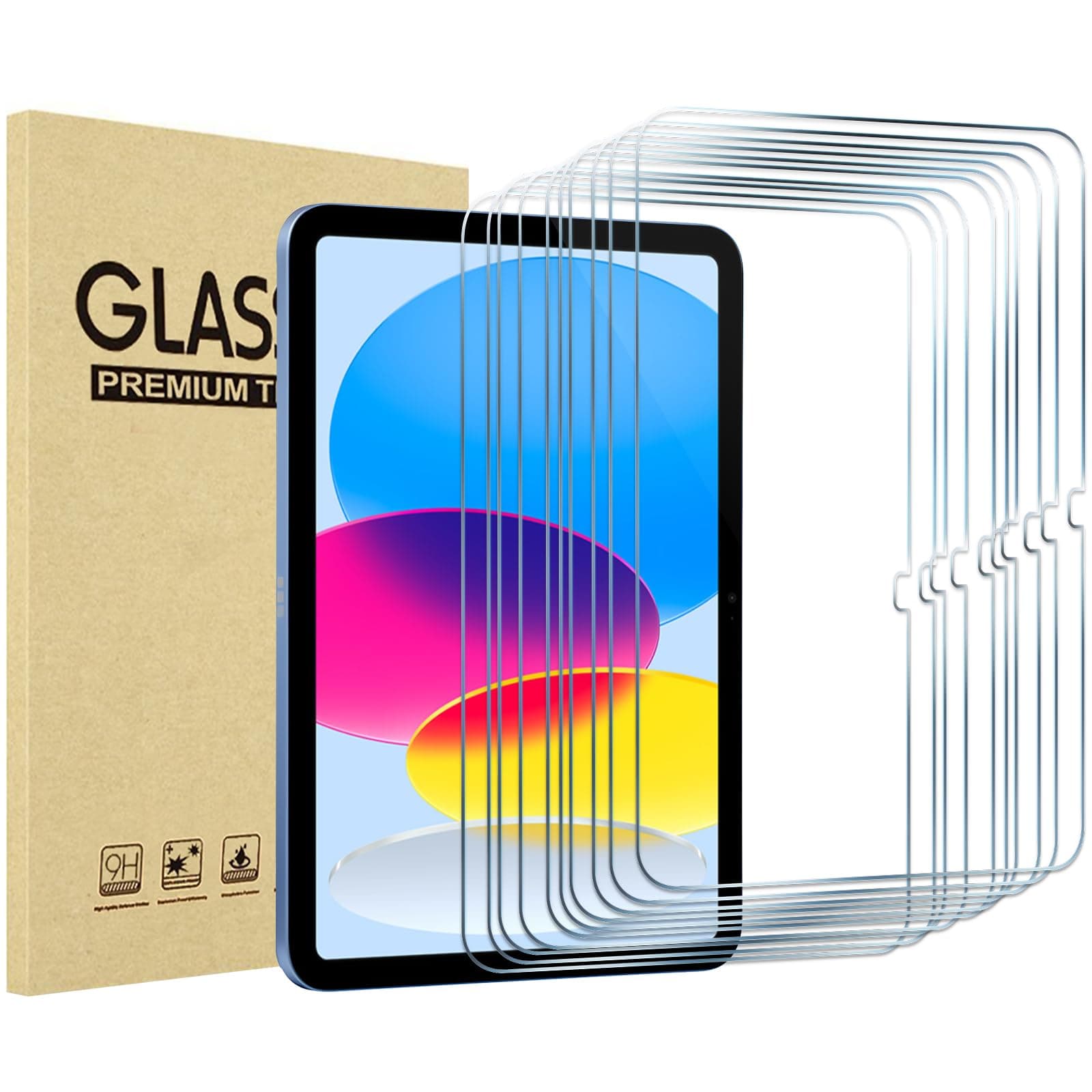ProCase Pellicola iPad 10 Generazione 10,9 Pollici/iPad 11 Generazione A16 11 Pollici 2025, Vetro Temperato (A3354 A3355 A3356 A2696 A2757 A2777) Durezza 9H, Anti Graffio -10 Pezzi