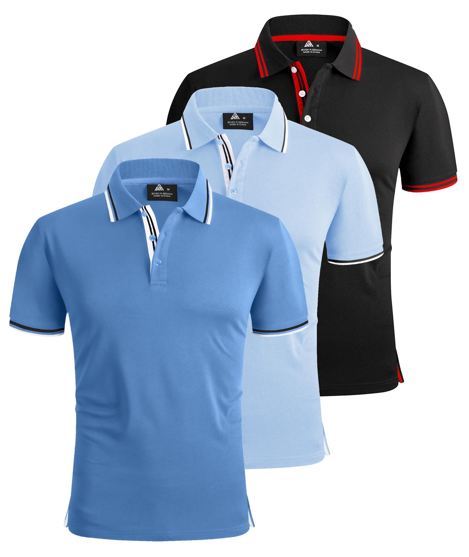 SwissWell 3 Piezas Polo Hombre Manga Corta Golf Verano Polos Hombre