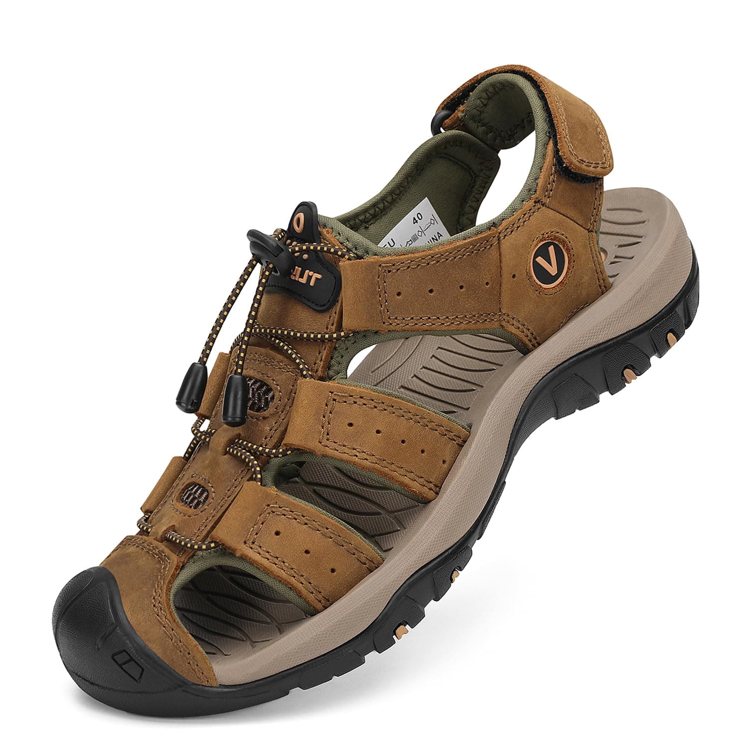 FLARUT Sandalias Deportivas Hombres Verano Exterior Senderismo Zapatos Trekking Casual Zapatos de Montaña Cuero Sandalias de Playa