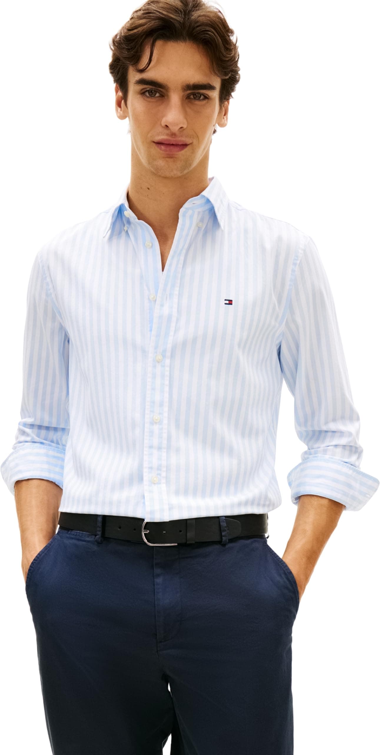 Tommy Hilfiger Flex Poplin Classic STP RF Shirt Mw0mw42440 Chemise S/S Homme (Lot de 1)