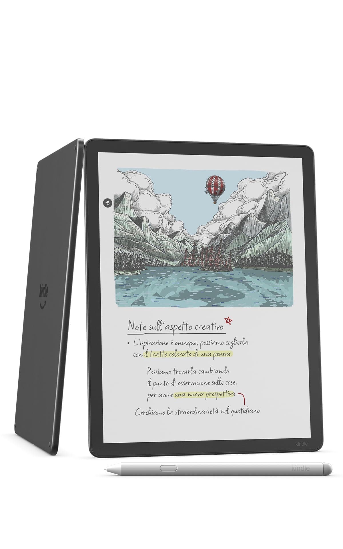 Amazon Kindle Scribe Colorsoft 64 GB (ultimo modello) — Schermo a colori da 11’’, effetto carta, luce frontale — Sottile, leggero, potente — Scrivi nel taccuino, nei documenti e nei libri - Grafite