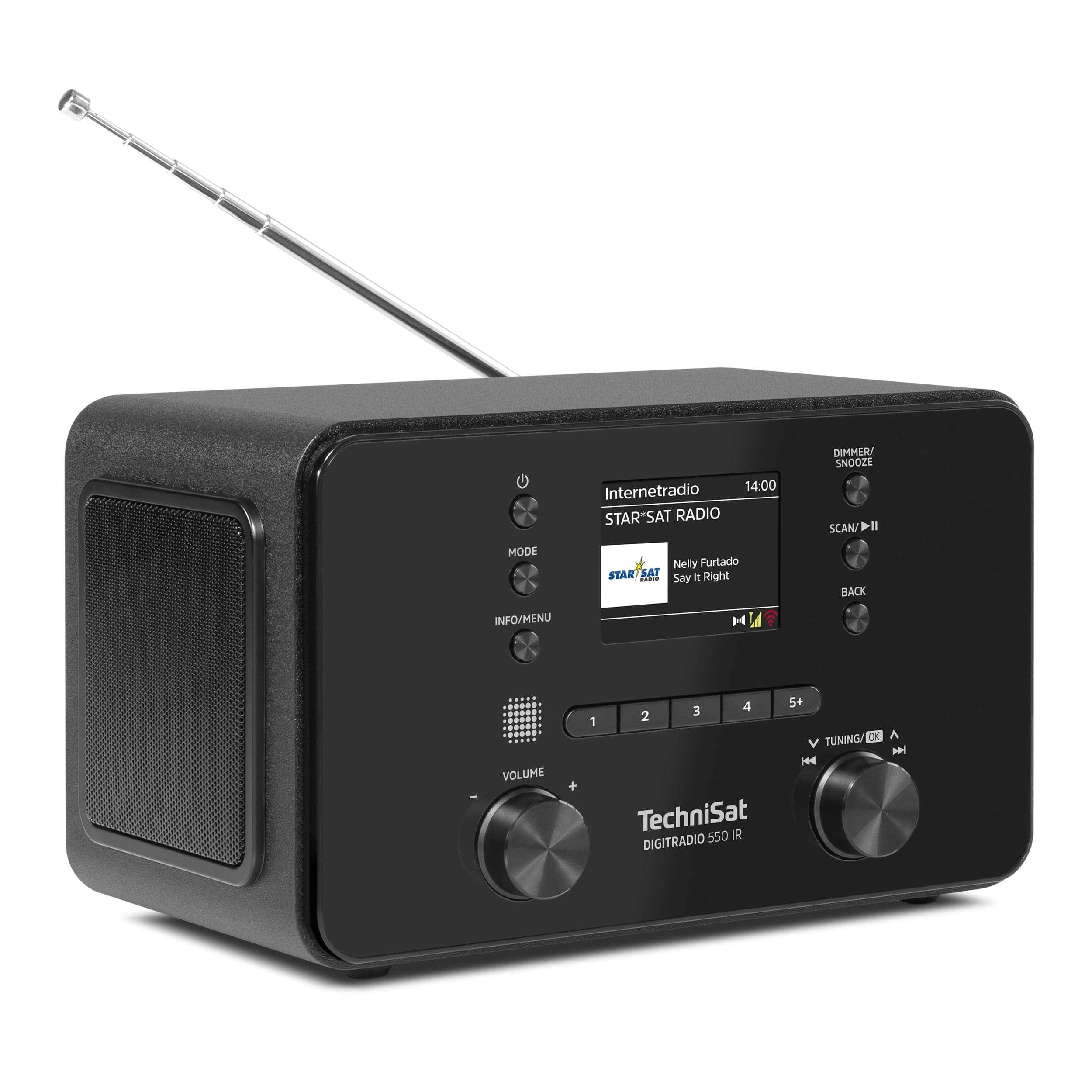 TechniSat DIGITRADIO 550 IR - Radio Internet stéréo (Dab+, FM, Wi-FI, Bluetooth, contrôle par Application, réveil), Noir