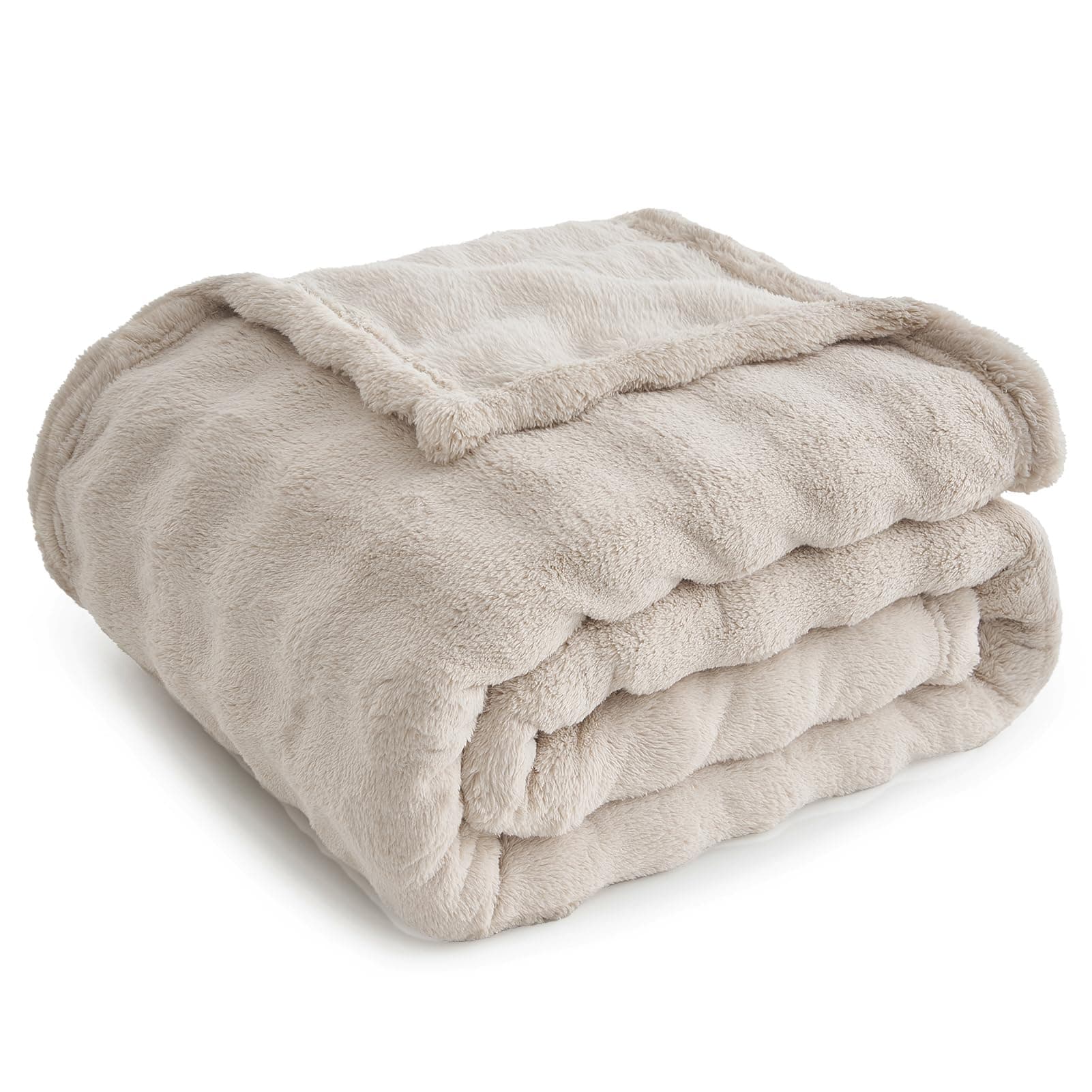 Topfinel Plaid Matrimoniale,Coperta Pile Termica Pelosa Morbida,Calda e Confortevole,OEKO-TEX,Adatta per l’uso Moderno Estivo su Divano, Letto e Durante il Picnic,Beige,150 x 200 CM