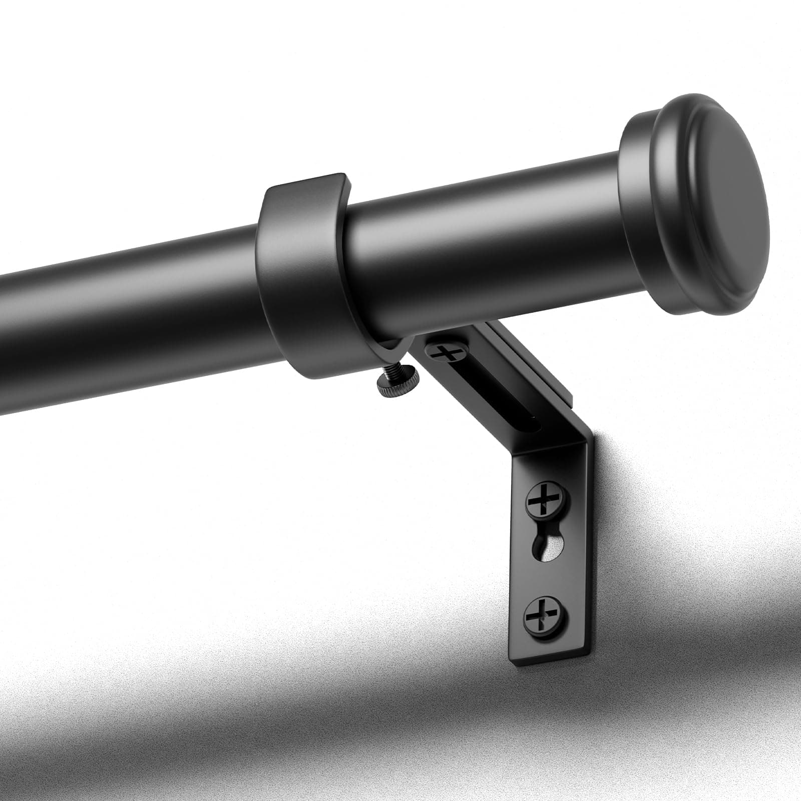 DEFYNEE Tringle à Rideaux Noire, 80-218 cm Extensible, Tringle Rideau 25 mm de Diamètre en Métal Résistant, Ensemble avec Supports Facile à Installer, pour Chambre et Salon