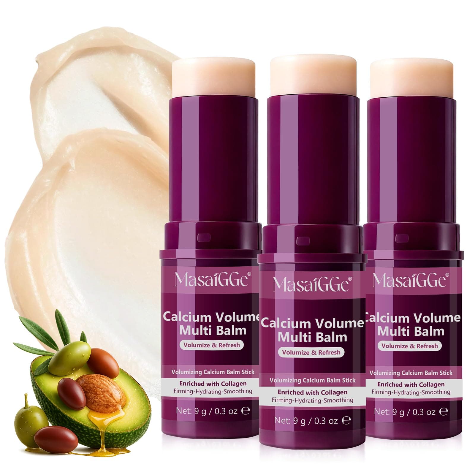 Calcium Volume Multi Balm, Calcium Multi Balm Stick, barra de hidratante de colágeno coreano, antienvejecimiento, caída, arrugas, adecuado para los ojos, la cara, el cuello (3)