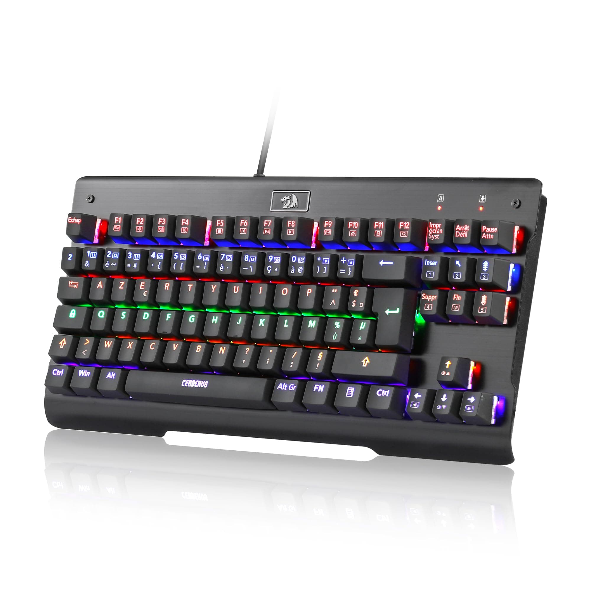 Redragon K561 TKL Clavier de Jeu mécanique, Clavier RGB, commutateurs mécaniques Bleus, Anti-ghosting, Design Portable, Clavier Filaire USB, Disposition AZERTY française – Noir