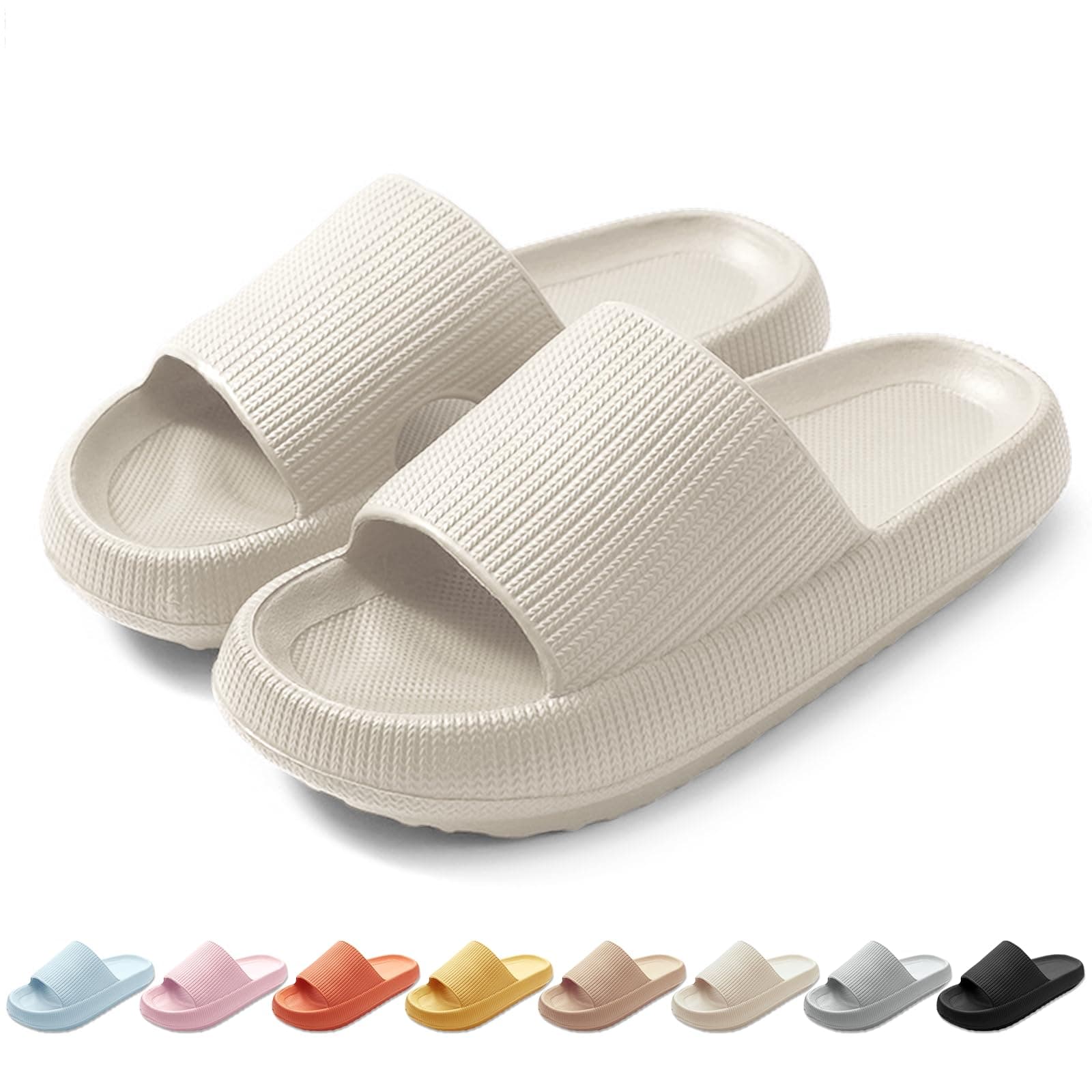 HEOAARG Ciabatte Uomo Donna Casa Comode a Nuvola - Pantofole Antiscivolo Morbide per Piscina, Doccia, Spiaggia - Leggere per Interno ed Esterno