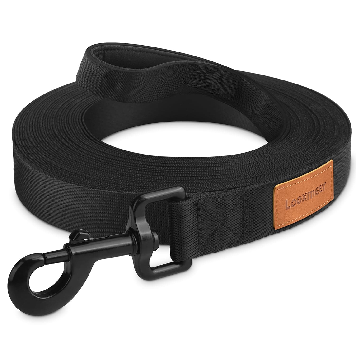 Looxmeer Laisse Chien, Longe pour Chien, 3 m / 5m / 7m / 10m / 15m / 20m / 25m / 30m, Laisse de Dressage Longue Robuste avec Poignée Rembourrée pour Chiens de Toute Taille