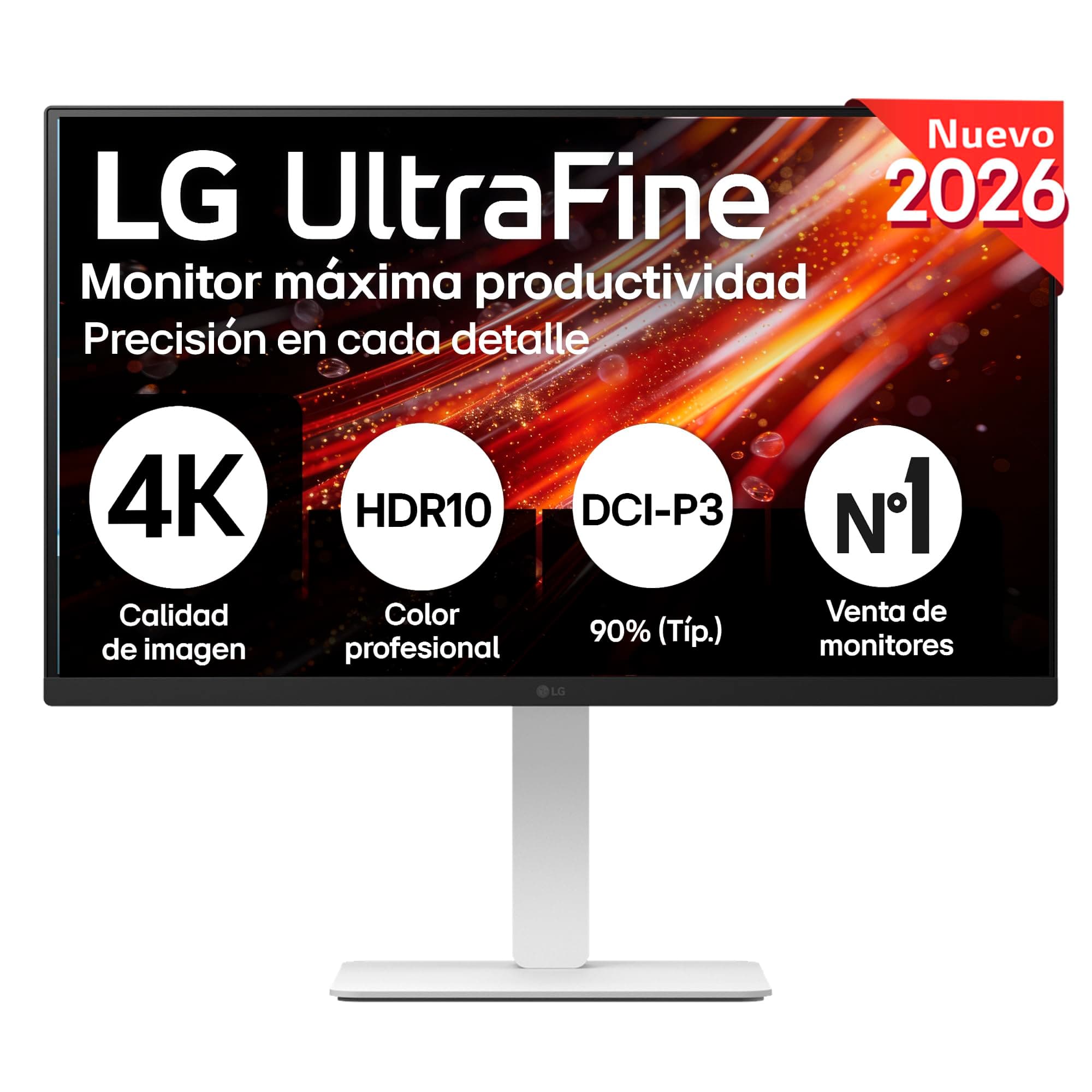 LG Monitor Ultrafine 27US50Z-W - 27'', IPS, 4K UHD, 60 Hz, HDR10, Blanco | DCI-P3 90%, UHD 4K (3840 x 2160), HDMI 2,0