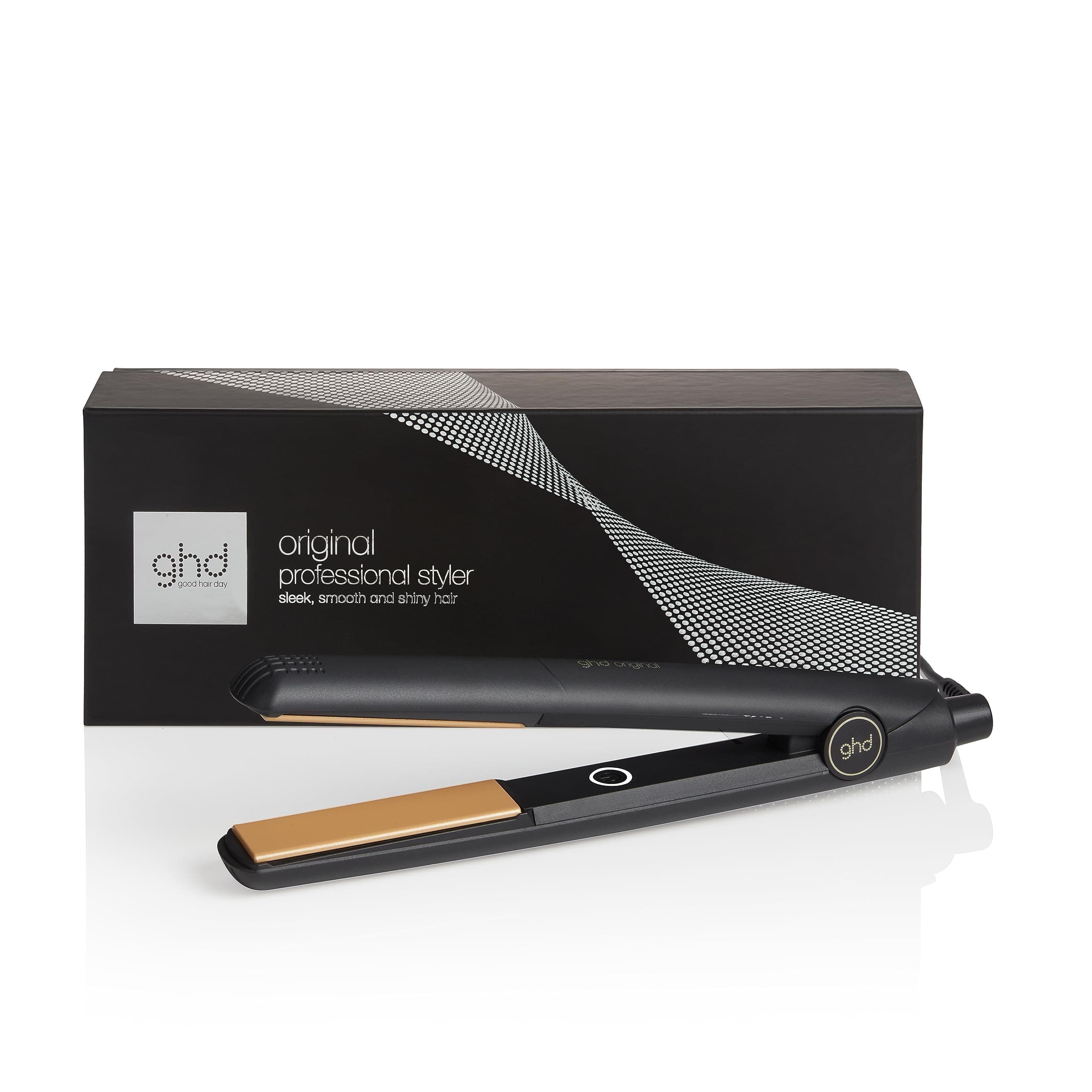 ghd Original, Piastra Capelli Professionale con Tecnologia in Ceramica Single Zone per lo Styling Quotidiano, Lamelle con Rivestimento Glossy per un Finish Luminoso, Cavo di 2.7 m