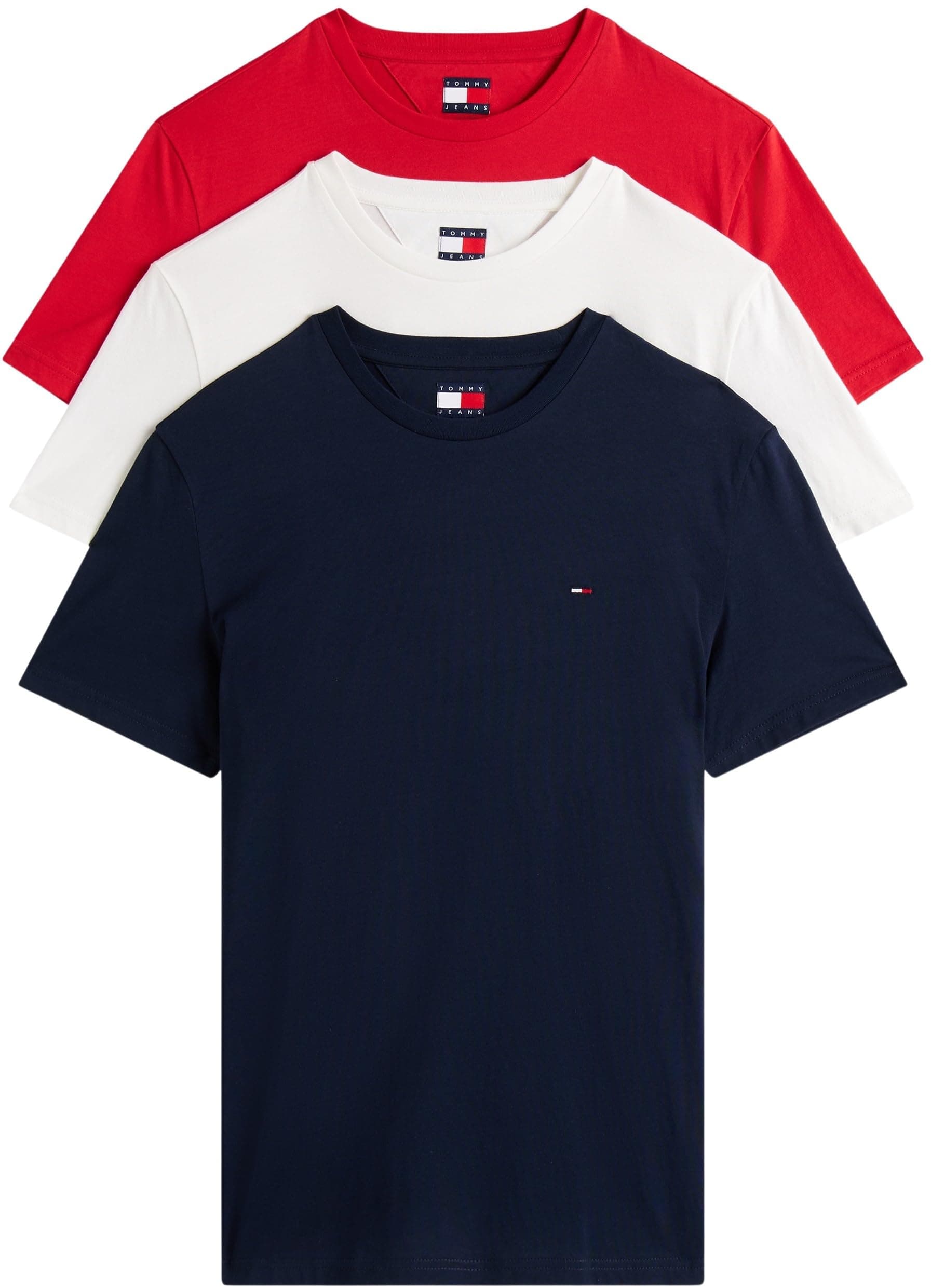Tommy Jeans T-Shirts Manches Courtes Lot de 3 Homme en Coton