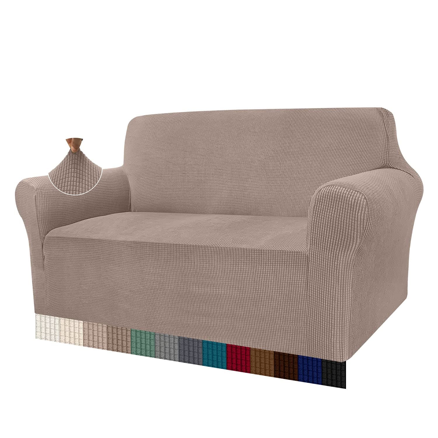 Granbest Housse de canapé Moderne en Tissu Jacquard élastique pour Le Salon Protection pour Chiens et Animaux domestiques (2 Places, Sable)